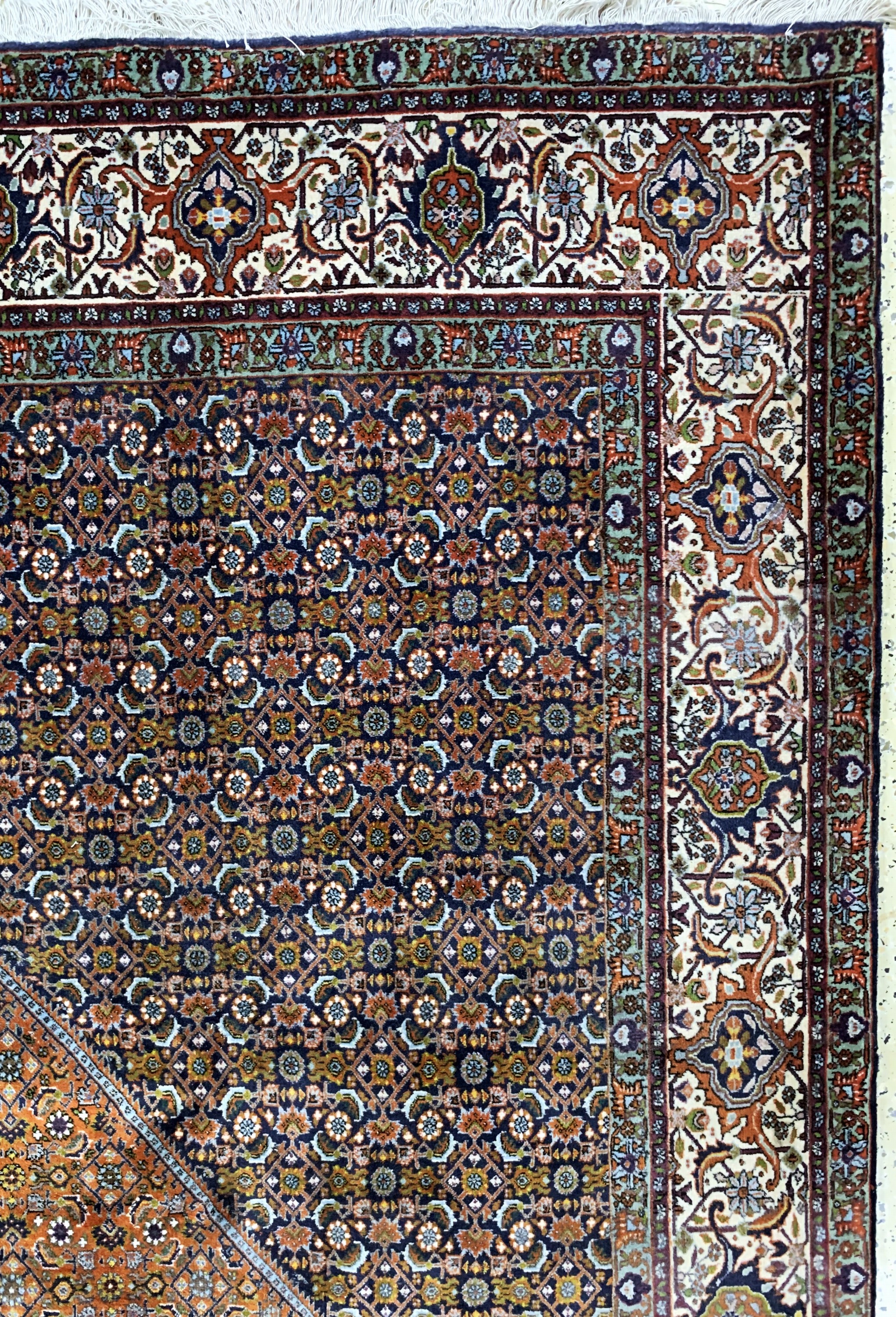 Detail e: Bidjar Kork fein, Persien, Ende 20.Jhd, Korkwolle auf Baumwolle, ca. 400 x 300 cm, verblaßt, EHZ: 1-2
