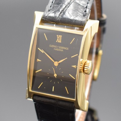 26818858a - CUERVO & SOBRINOS Herrenarmbanduhr in GG 750/000, Handaufzug, großes, ...