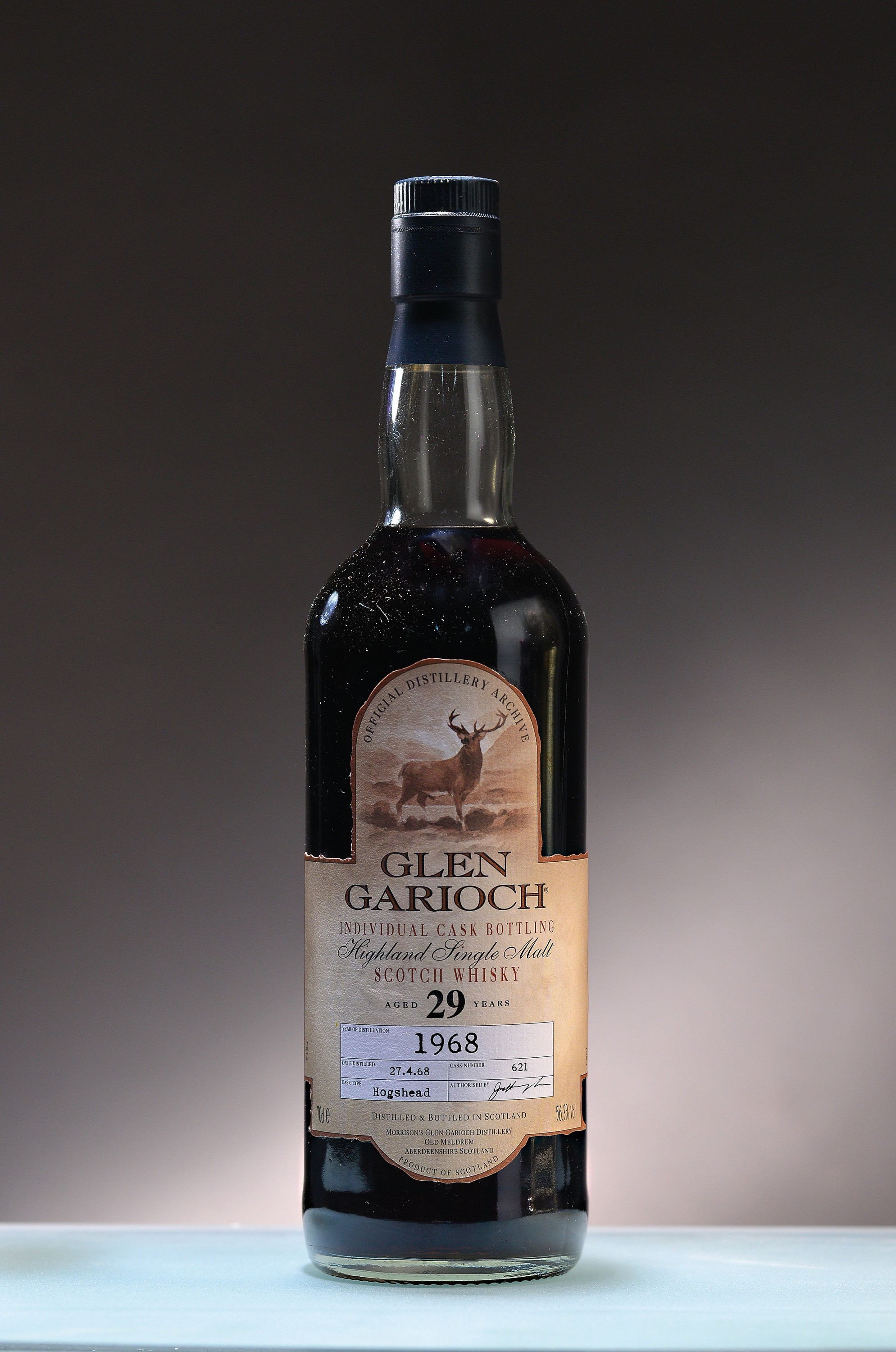 1 Flasche 1968 Glen Garioch, 29 Jahre alt, abgefüllt 27.4.68, Highland Single Malt, Individual Cask Bottling, Cask: Hogshead 621, ca. 70cl, ...