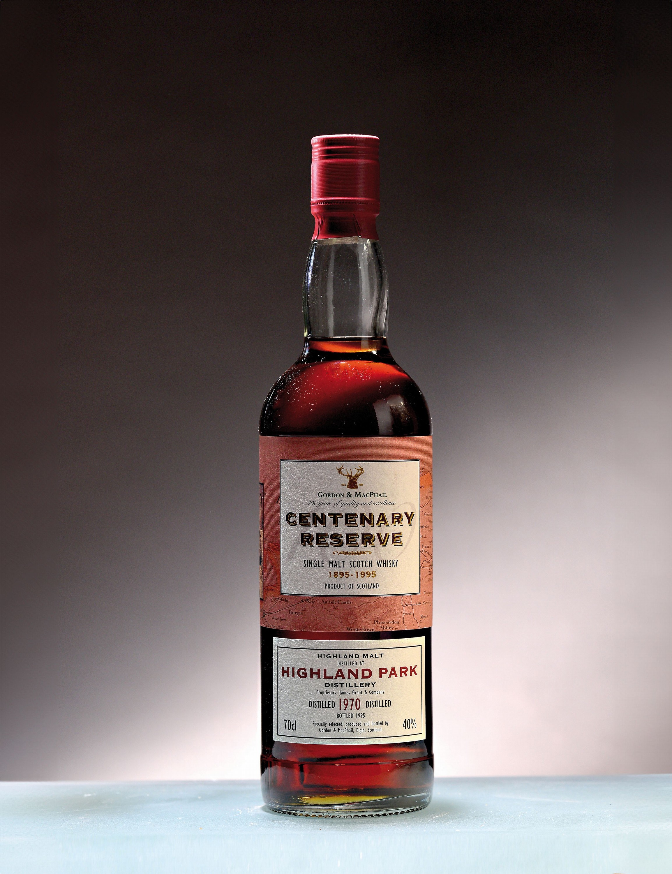 1 Flasche 1970 Gordon & MacPhail Highland Park Centenary Reserve, abgefüllt 1995, Single Malt Scotch Whisky, ca. 70cl, 40%Vol., Into Neck, in G&M ...