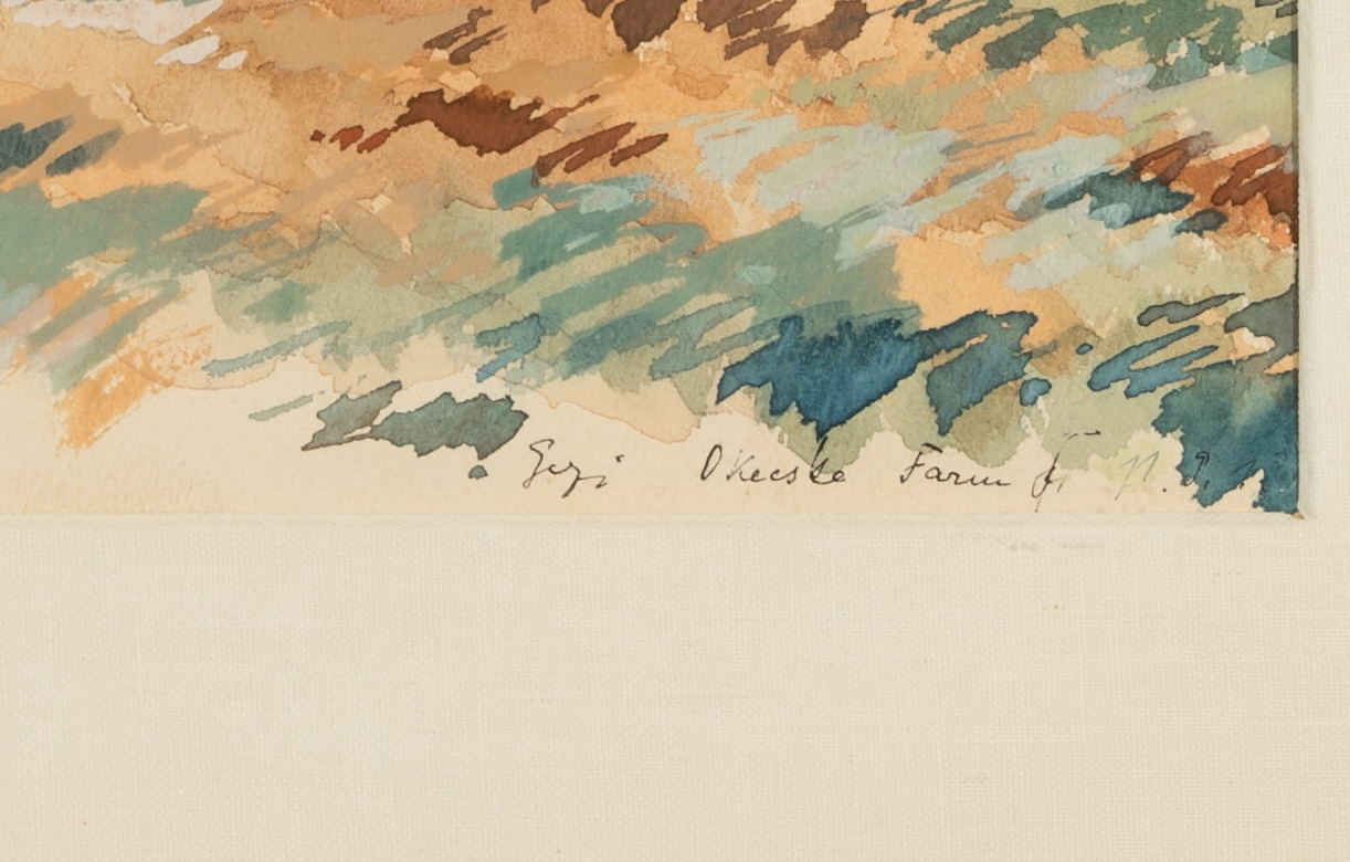 Detail d: Rudolf Gerhard Zill, 1913 Leipzig-2007, 2 Aquarelle und eine Tuschezeichnung, Bäuerin beim Butter stampfen, 1933; Bäuerin am Kran; Bildnis zweier ...