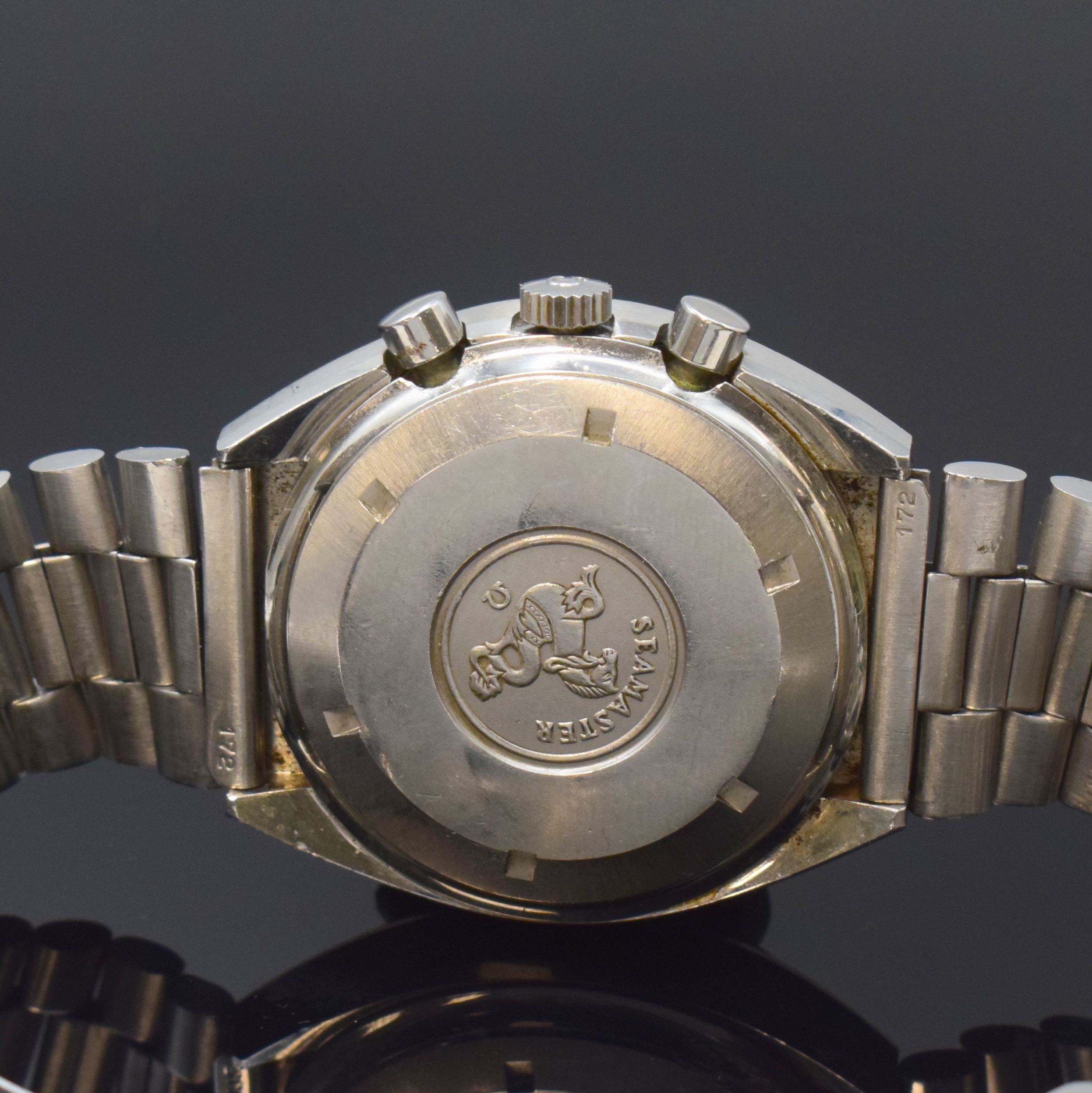 Detail d: OMEGA Speedmaster Armbandchronograph sogenannte Mark 4,5 Referenz 176.0012, Schweiz um 1979, Automatik, verschr. Geh. inkl. orig. Gliederband m. ...
