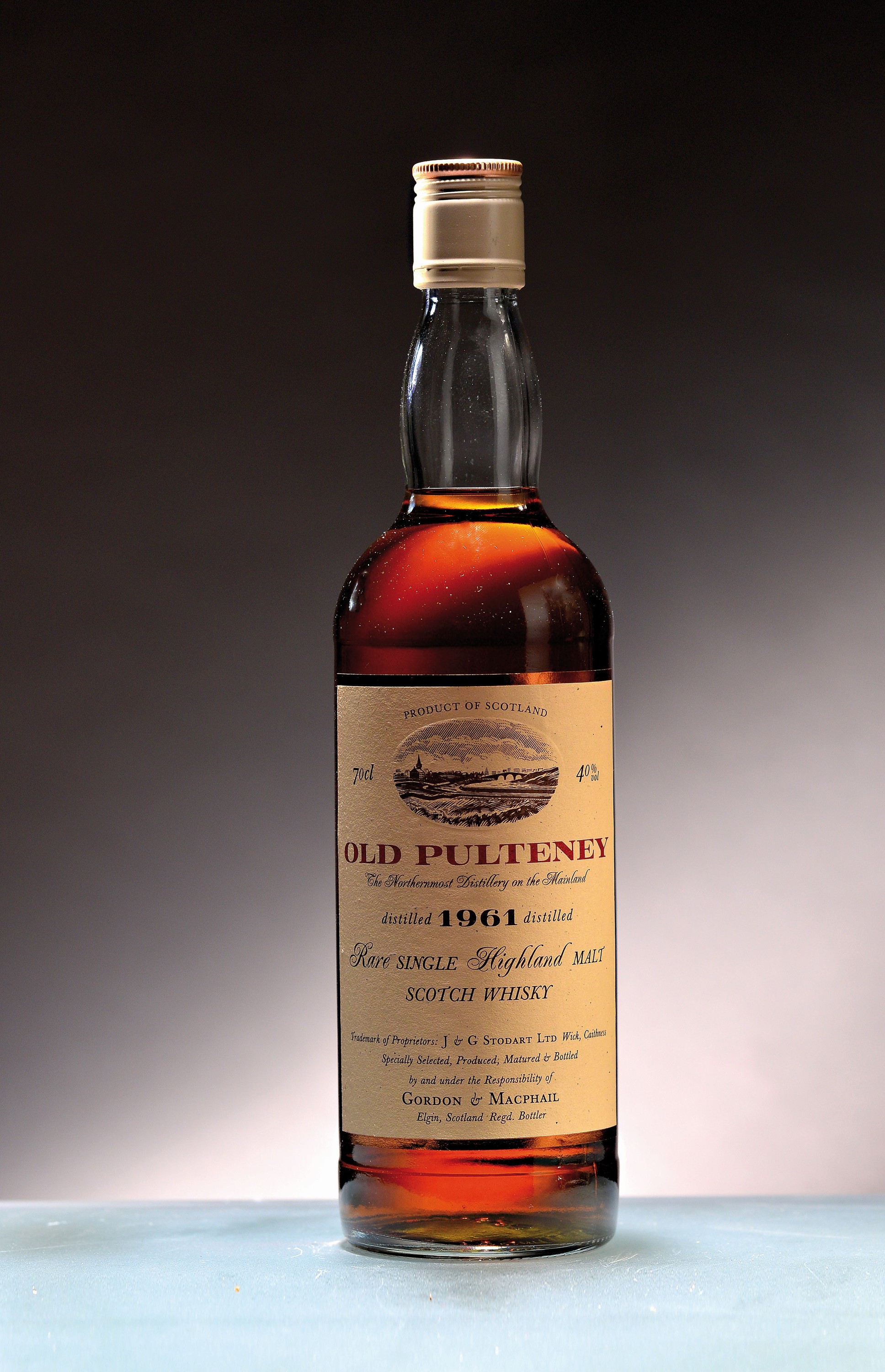 1 Flasche 1961 Old Pulteney, Rare Single Highland Malt, Gordon & MacPhail, ca. 70cl, 40%Vol., Into Neck, in orig. Karton