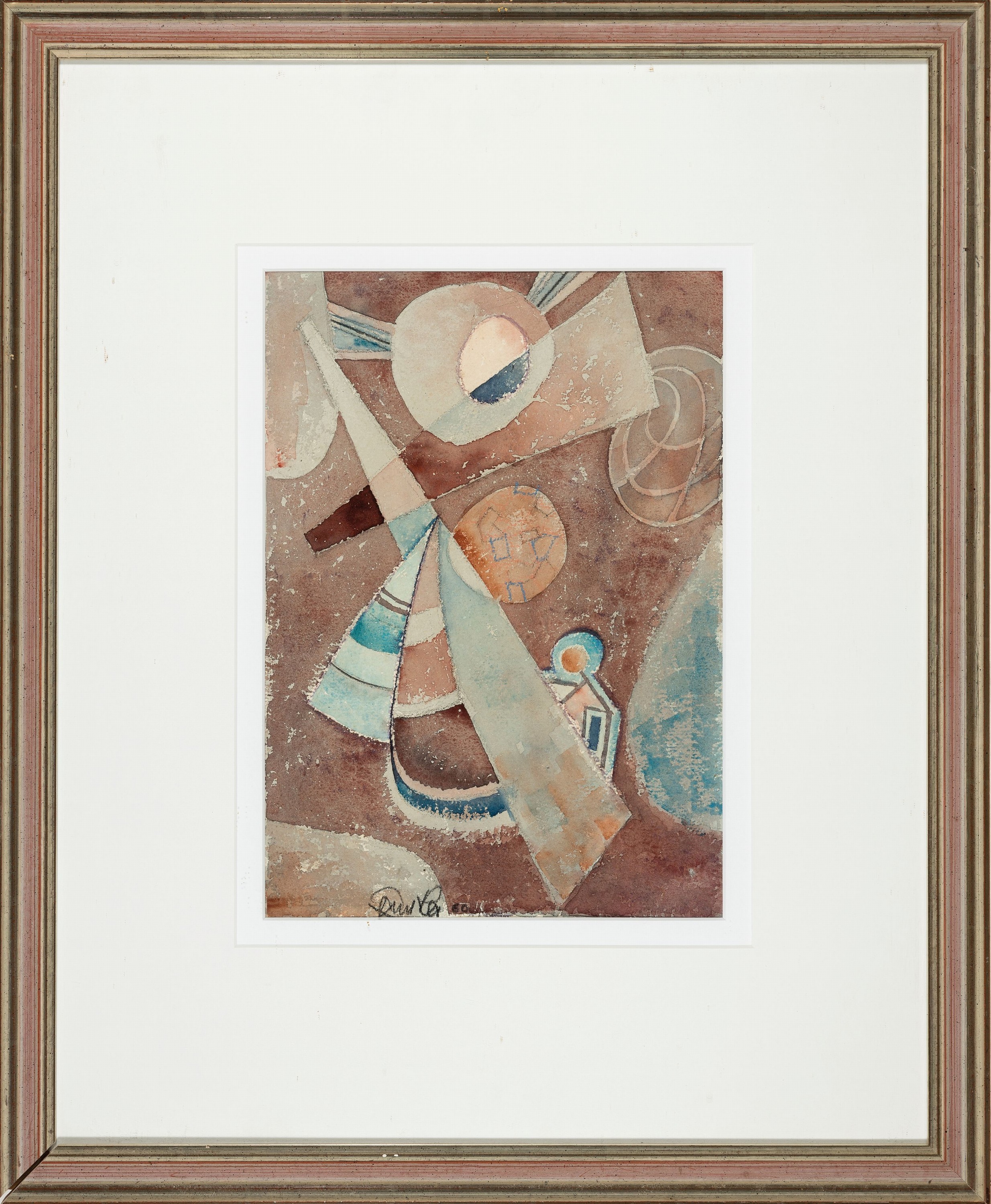 Detail k: Paul Knothe, 1897 Walddorf-1988 Halbs, Ohne Titel, Abstrakte Komposition, Aquarell auf Papier, links unten signiert, ca. 34x24cm, PP, u.Gl., R. ca. ...