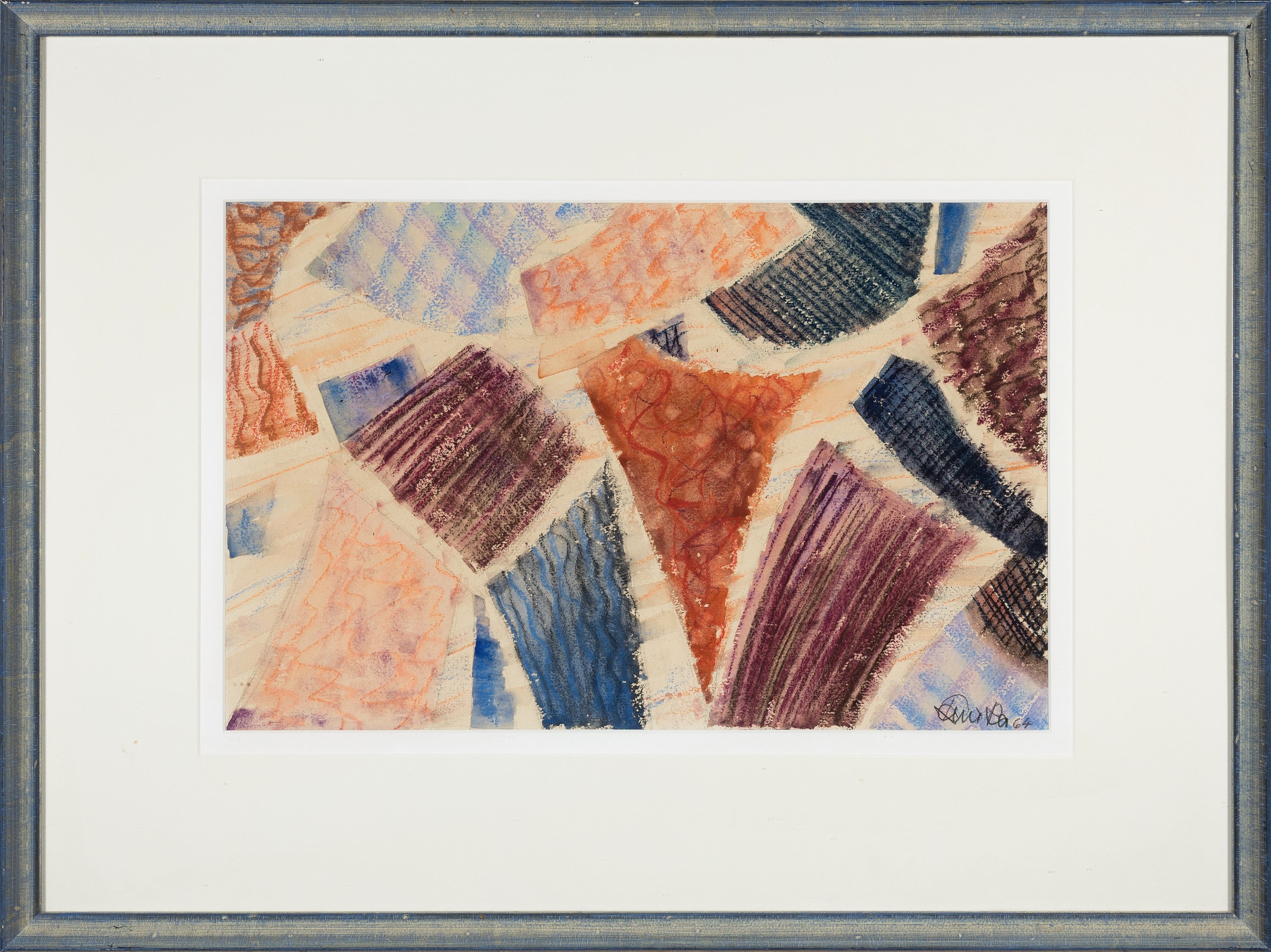 Detail k: Paul Knothe, 1897 Walddorf-1988 Halbs, Zwischenspiel, Aquarell auf Papier, rechts unten sign., ca. 33x51cm, PP, u.Gl., R. ca. 59x78cm