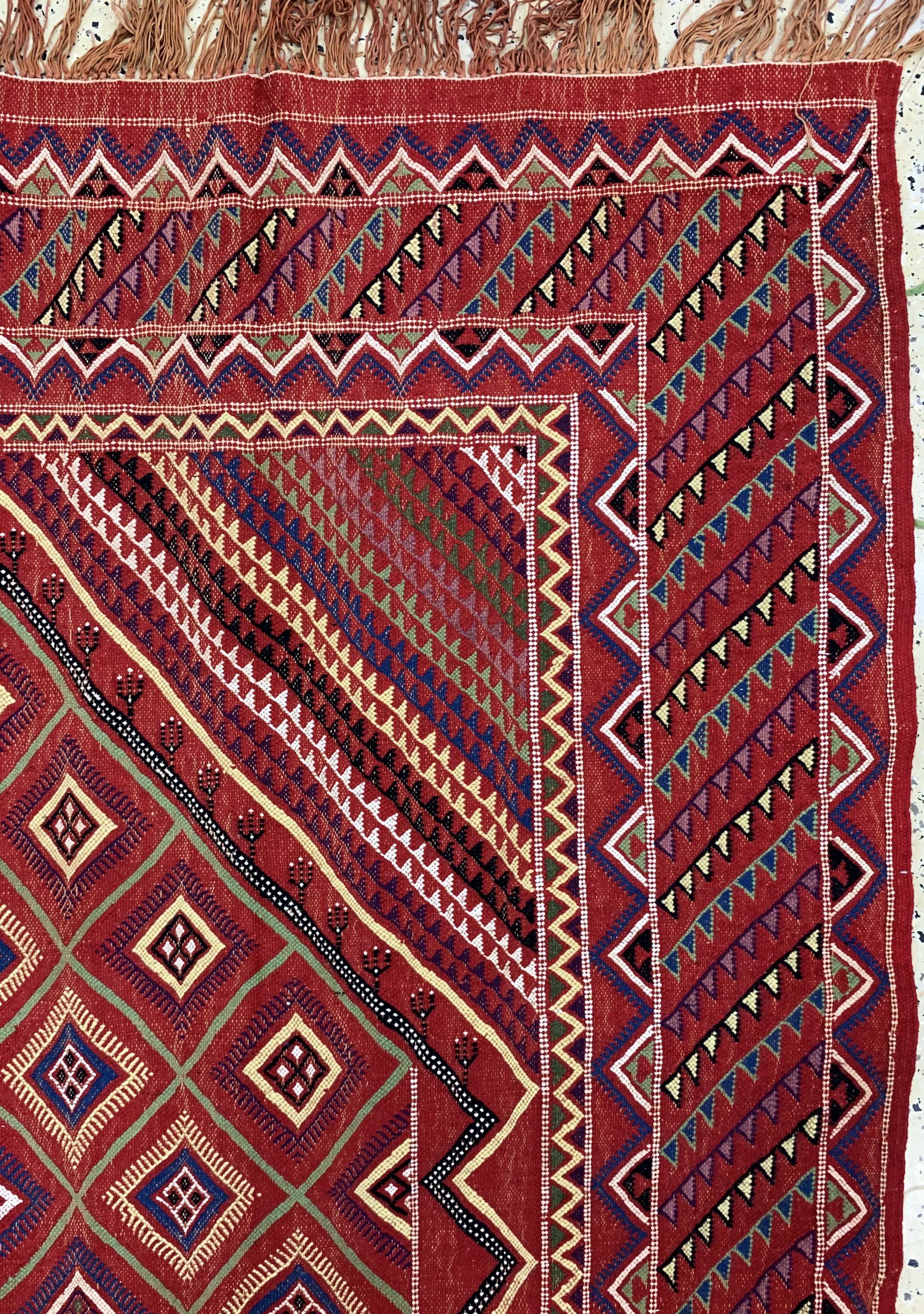 Detail d: Sumakh Kelim, Tunesien, Mitte 20.Jhd., Wolle auf Wolle, ca. 285 x 196 cm, EHZ: 2