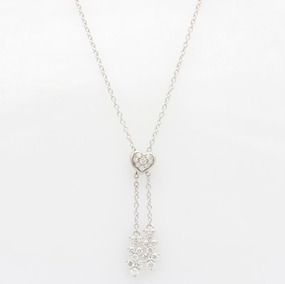 Image Collier mit Brillanten, WG 750/000, Herz u. Abhängung bes. m. Brill. zus. ca. 0.67 ...