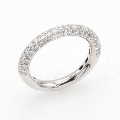 Image Ring mit Brillanten, WG 750/000, Schiene zurHälfte bes. m. Brill. zus. ca. 1.21 ct ...