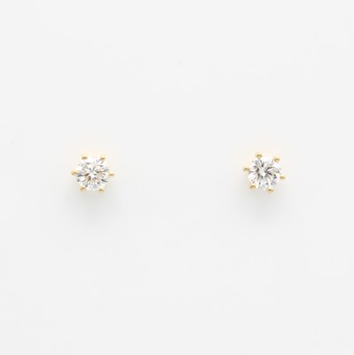 Image Paar Ohrstecker mit Brillanten, GG 750/000, 2 Brill. zus. ca. 0.50 ct feines ...