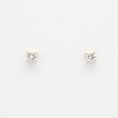Image Paar Ohrstecker mit Brillanten, GG 750/000, 2 Brill. in Krappenfassung zus. ca. 0.35 ct ...