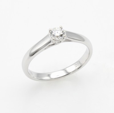 Image 26819861 - Ring mit Brillant, WG 750/000, Brill. in Krappenfassung ca. 0.25 ct feines ...