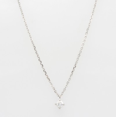 Image Collier mit Brillant, WG 585/000, Brill. ca. 0.10 ct feines Weiß/si, L. ca. 41 cm ...