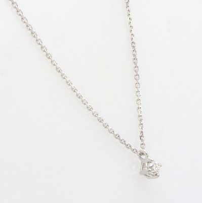 26819870a - Collier mit Brillant, WG 585/000, Brill. ca. 0.10 ct feines Weiß/si, L. ca. 41 cm ...
