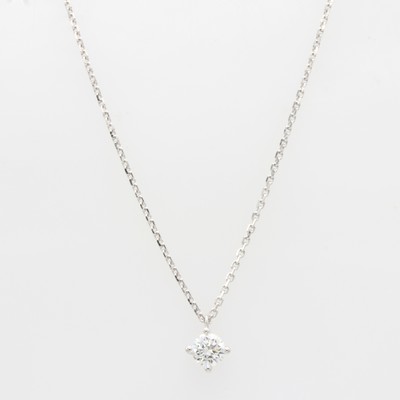 Image Collier mit Brillant, WG 585/000, Brill. ca. 0.25 ct feines Weiß/si, L. 42 cm ...