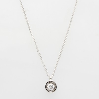 Image Collier mit Brillant, WG 750/000, Brill. ca. 0.10 ct Weiß/si, L. ca. 40-42 cm, ...