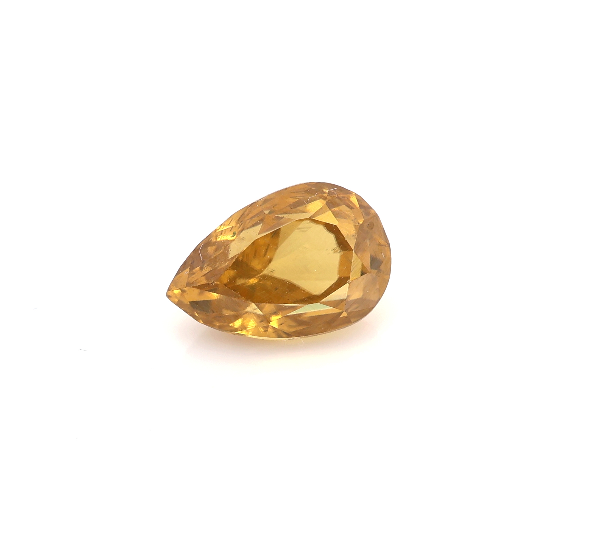 Loser nat. Zirkon, 2.43 ct, gelb, facett. Tropfen, mit AIG-Expertise