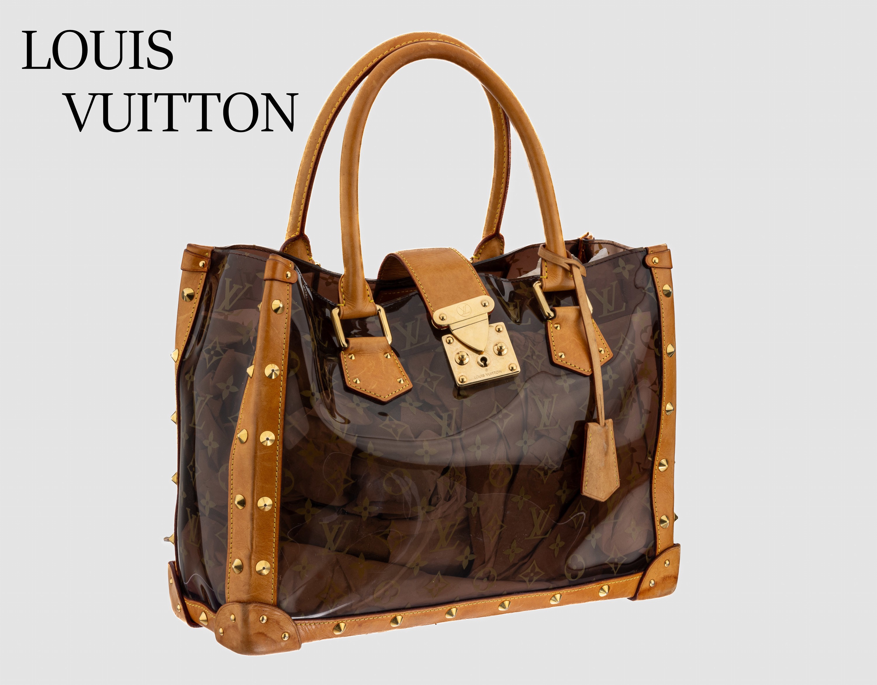 LOUIS VUITTON Handtasche Vinyl Monogram Ambre Neo Cabas, Vinyl und Leder, limitierte Auflage, goldfarbene Hardware, Kanten und Ränder Leder mit ...