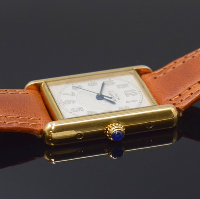 26820431b - CARTIER Tank Vermeil Armbanduhr, quarz, Ref. 2413, verg. Geh. in 925er Silber, Boden ...