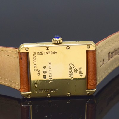 26820431c - CARTIER Tank Vermeil Armbanduhr, quarz, Ref. 2413, verg. Geh. in 925er Silber, Boden ...
