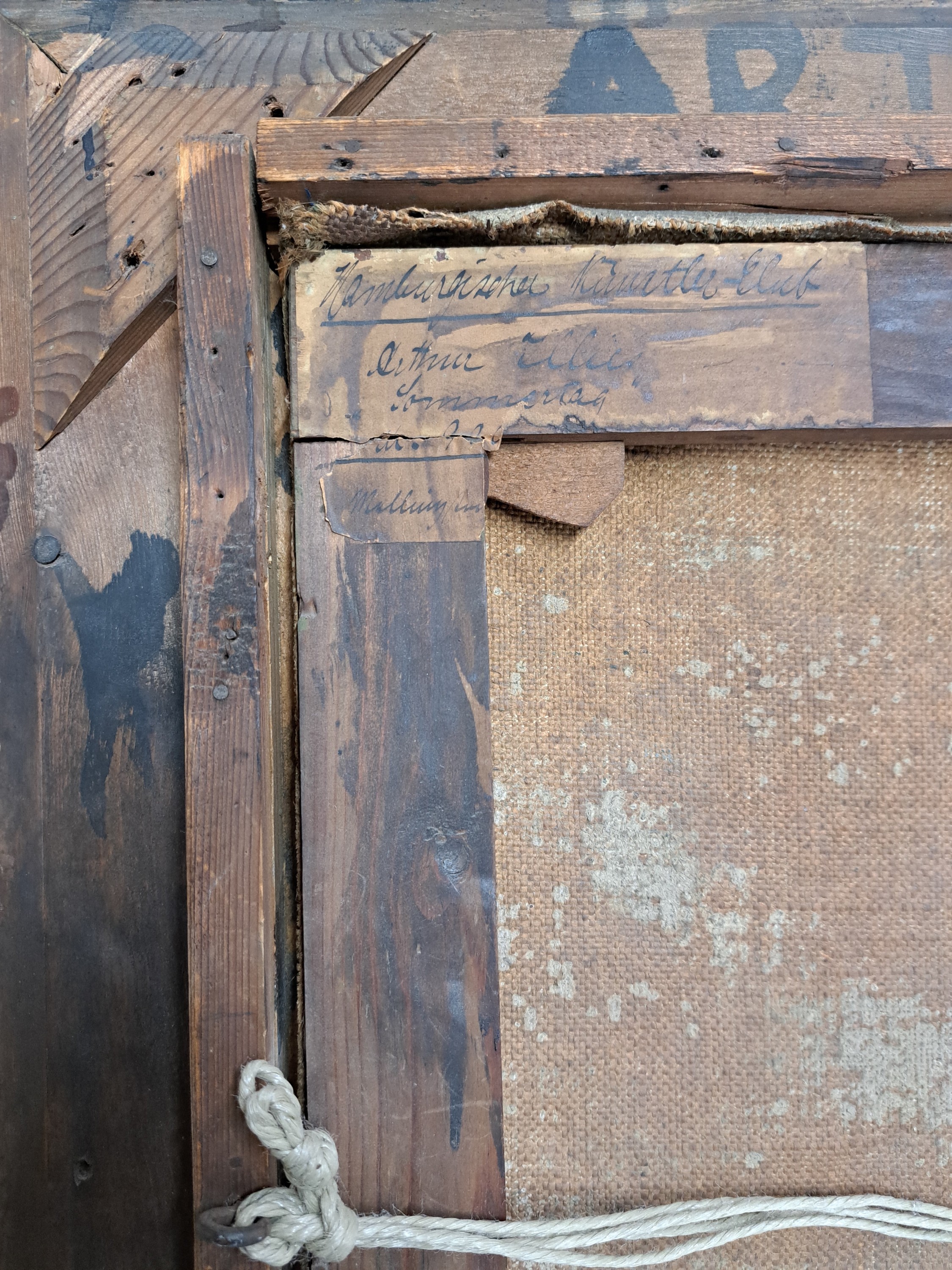 Detail d: Arthur Illies, 1870 Hamburg-1952 Lüneburg, Sommerliche Landschaft mit Bachlauf, Bäumen und Wiesen, Öl/Lwd, impressionistische Malweise, rechts ...