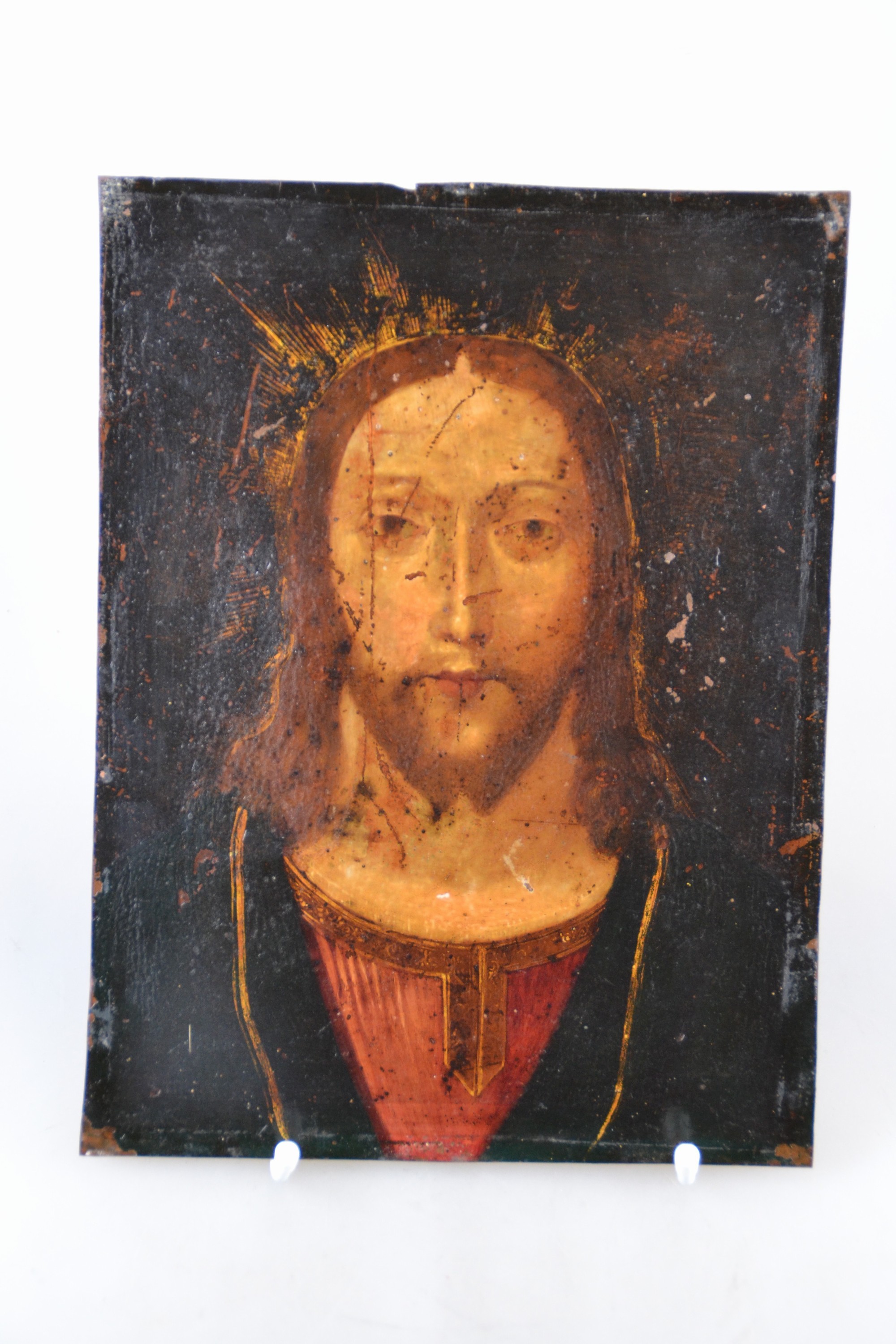 Unbekannter Künstler, wohl Italien, um 1680-1720, Ecce Homo, Porträt Christus mit der Dornenkröne, Öl/gehämmerter Kupferplatte, ...