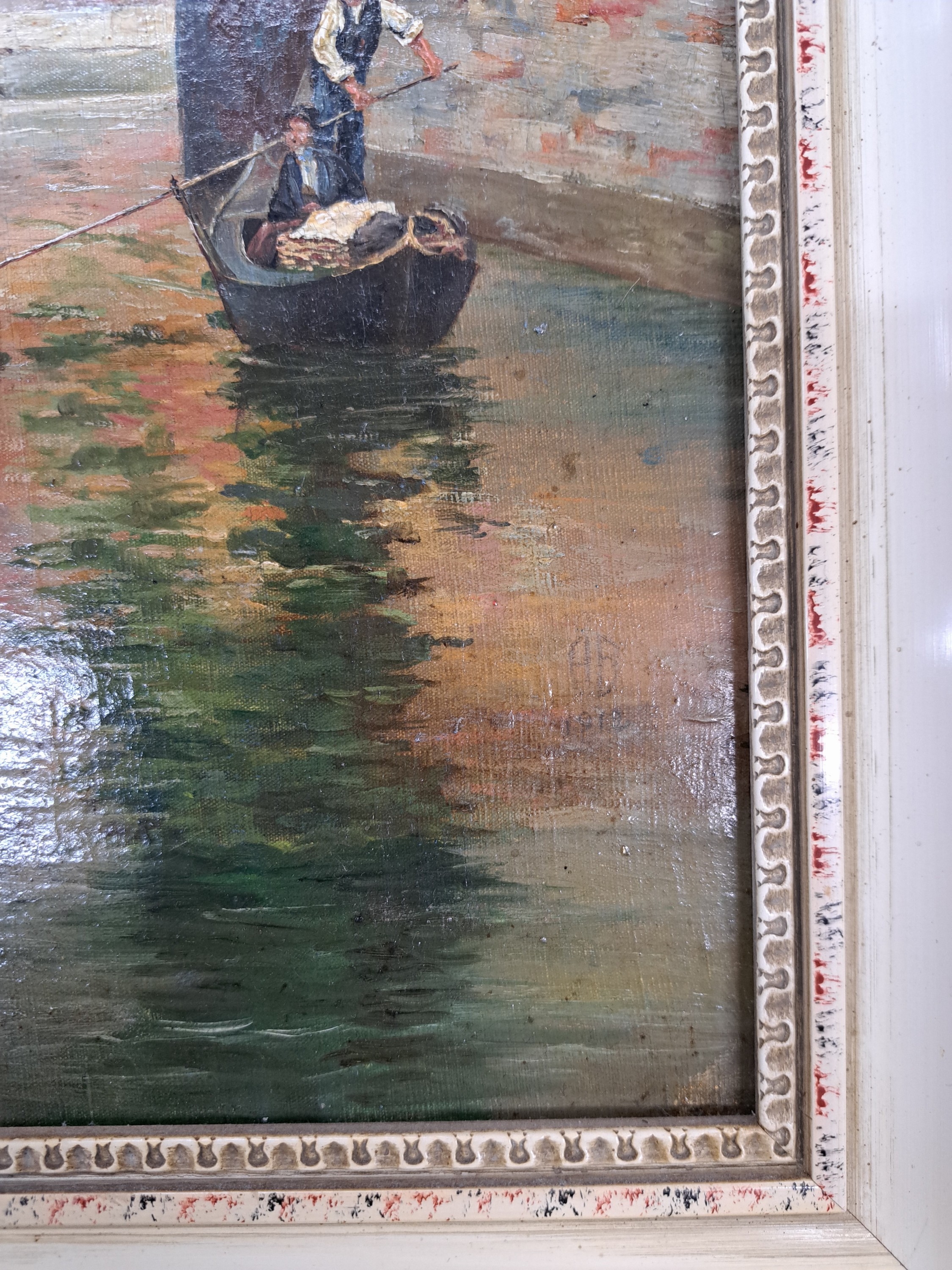 Detail d: Monogrammist AB, datiert 1912, Ansicht aus Venedig, Öl/Lwd, rechts unten monogr. und dat, ca. 66x40cm, R. ca. 74x48cm