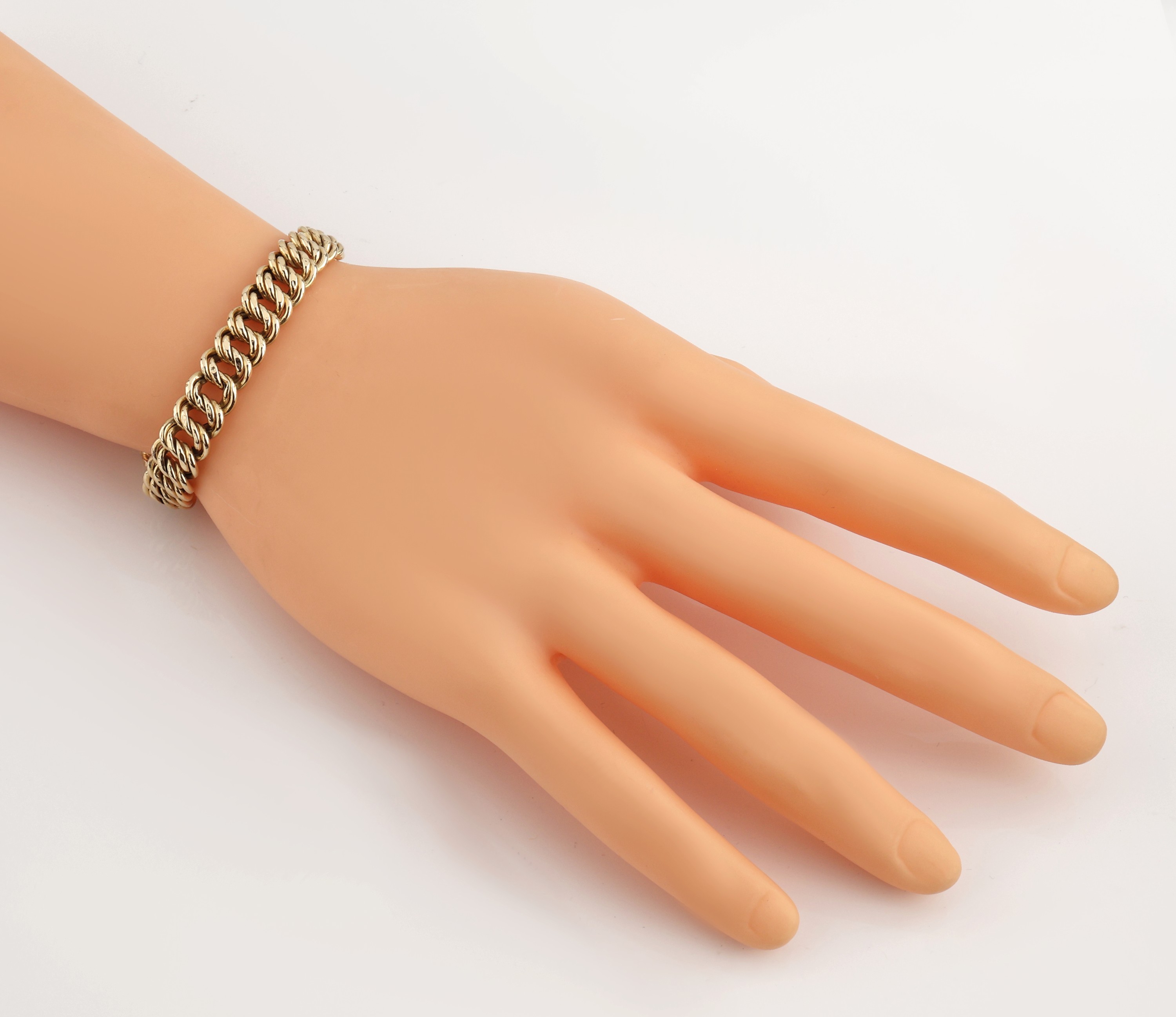 Detail a: 14 kt Gold Armband, ca. 13.6 g, GG 585/000,L. ca. 18 cm, Kastenschlo? mit Sicherheitsacht