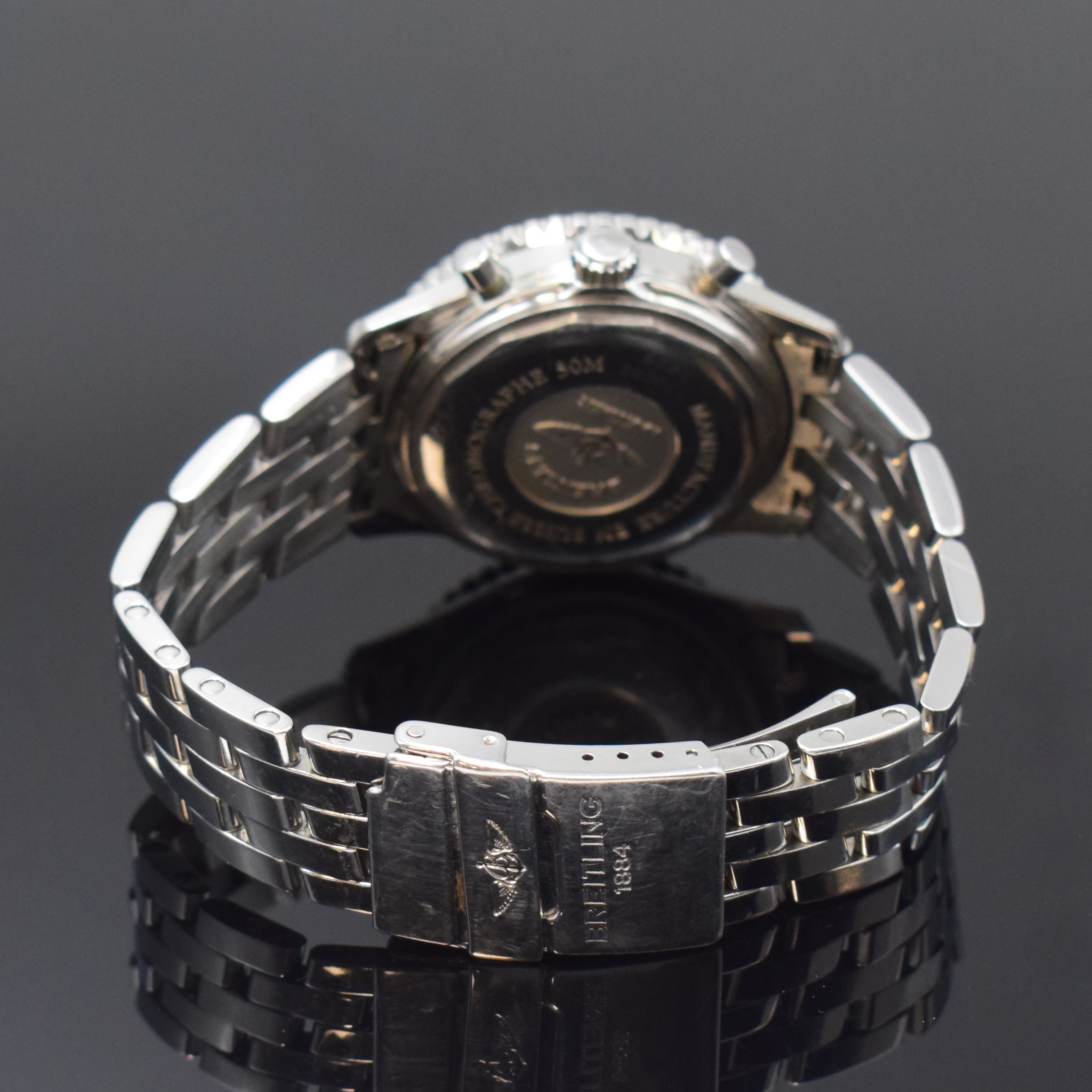 Detail b: BREITLING Navitimer 92 Referenz A30022 Armbandchronograph in Stahl, Schweiz um 1992, Automatik, verschr. Geh., orig. Stahlband m. Faltschl., beids. ...