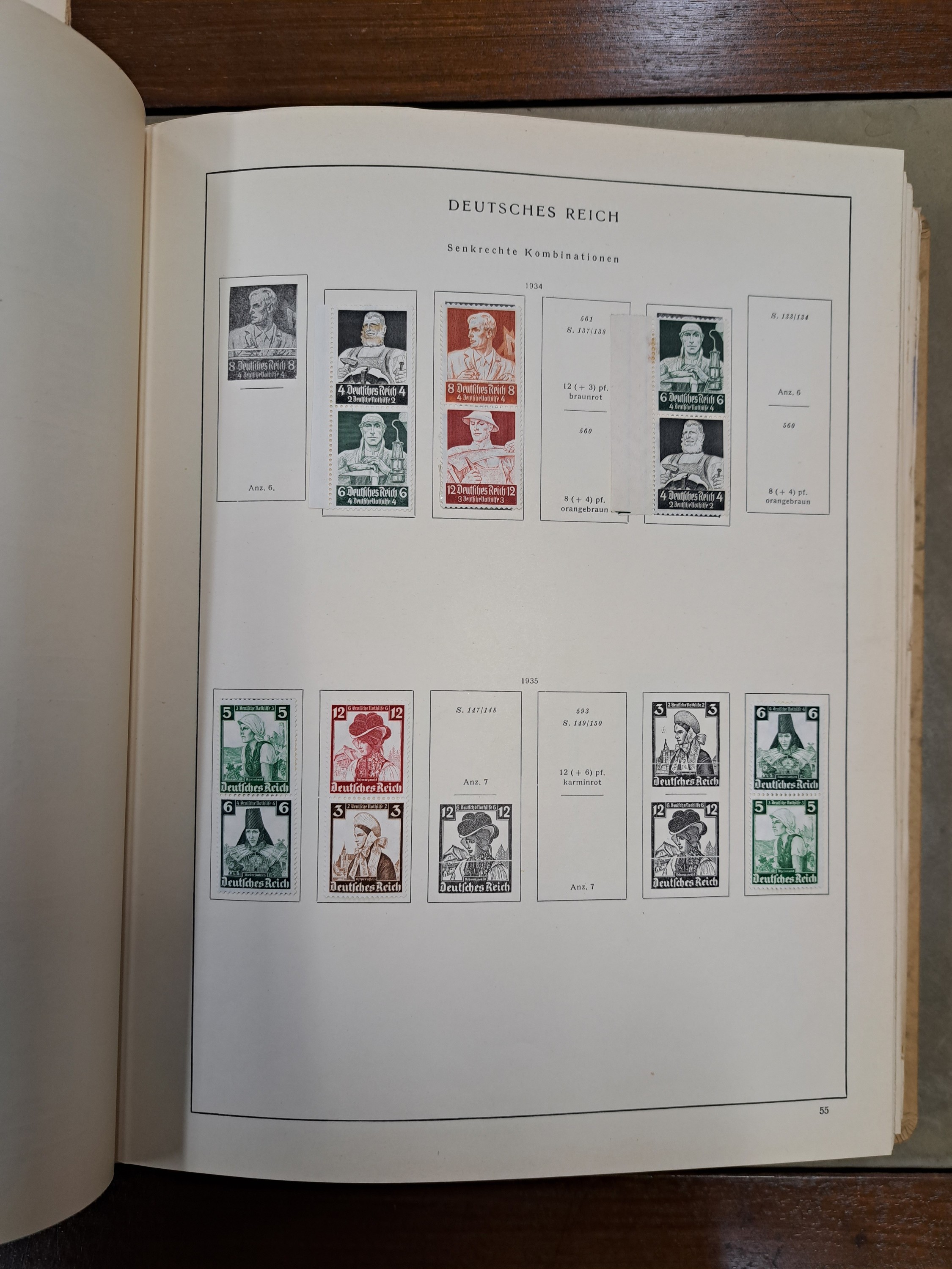 Detail d: Briefmarkensammlung, Deutsches Reich & 3. Reich, gestempelt und mit Falz, unterschiedliche Erhaltung, sowie etwas Saargebiet und Danzig, Album ...