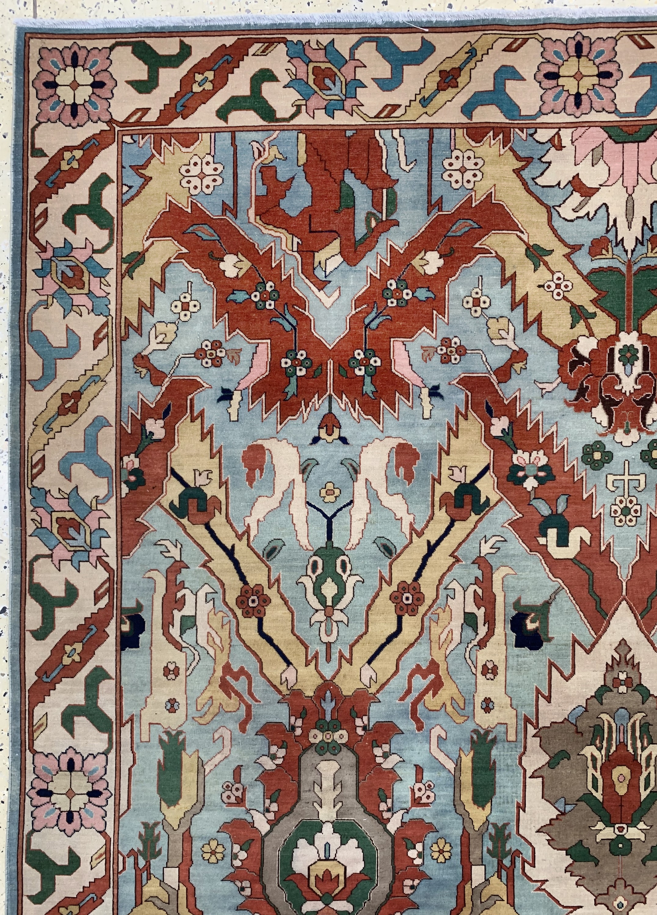 Detail d: Täbriz fein alt, Persien, um 1920/1930, Korkwolle auf Baumwolle, ca. 372 x 290 cm, EHZ: 2, (fachkundig gereinigt)