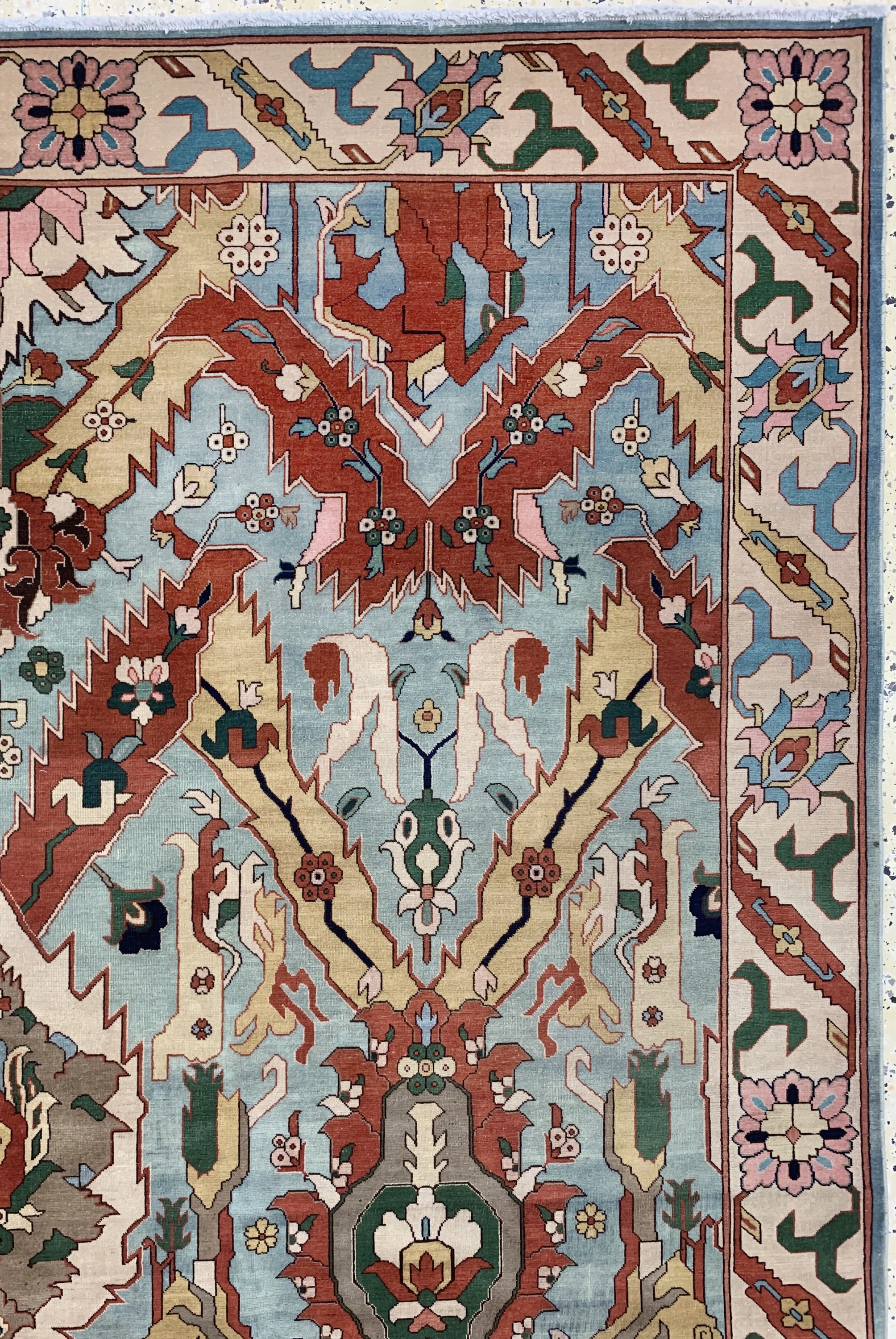 Detail e: Täbriz fein alt, Persien, um 1920/1930, Korkwolle auf Baumwolle, ca. 372 x 290 cm, EHZ: 2, (fachkundig gereinigt)
