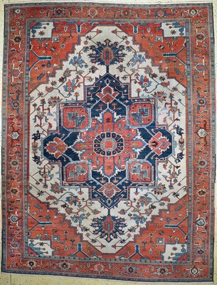 Image Heriz#"Serapi#"antique, Persia, 19th century, wool on cotton, approx. 387 x 298 ...