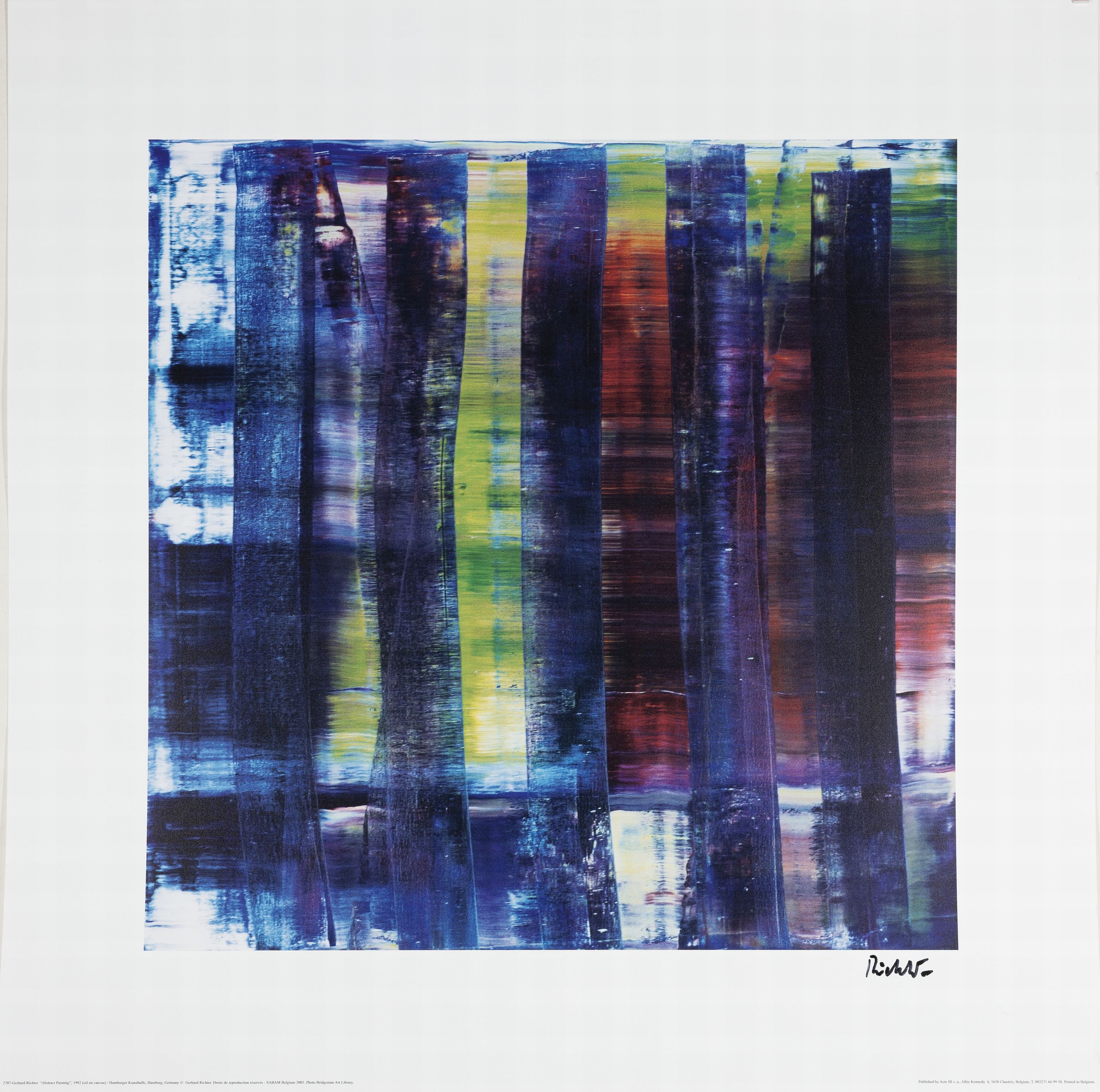 Detail k: Gerhard Richter, geb. 1932 Dresden, Farboffset, "Abstract Painting 1992" (nach dem Gemälde von 1992), Hrsg. SABAM Belgium 2005, ...