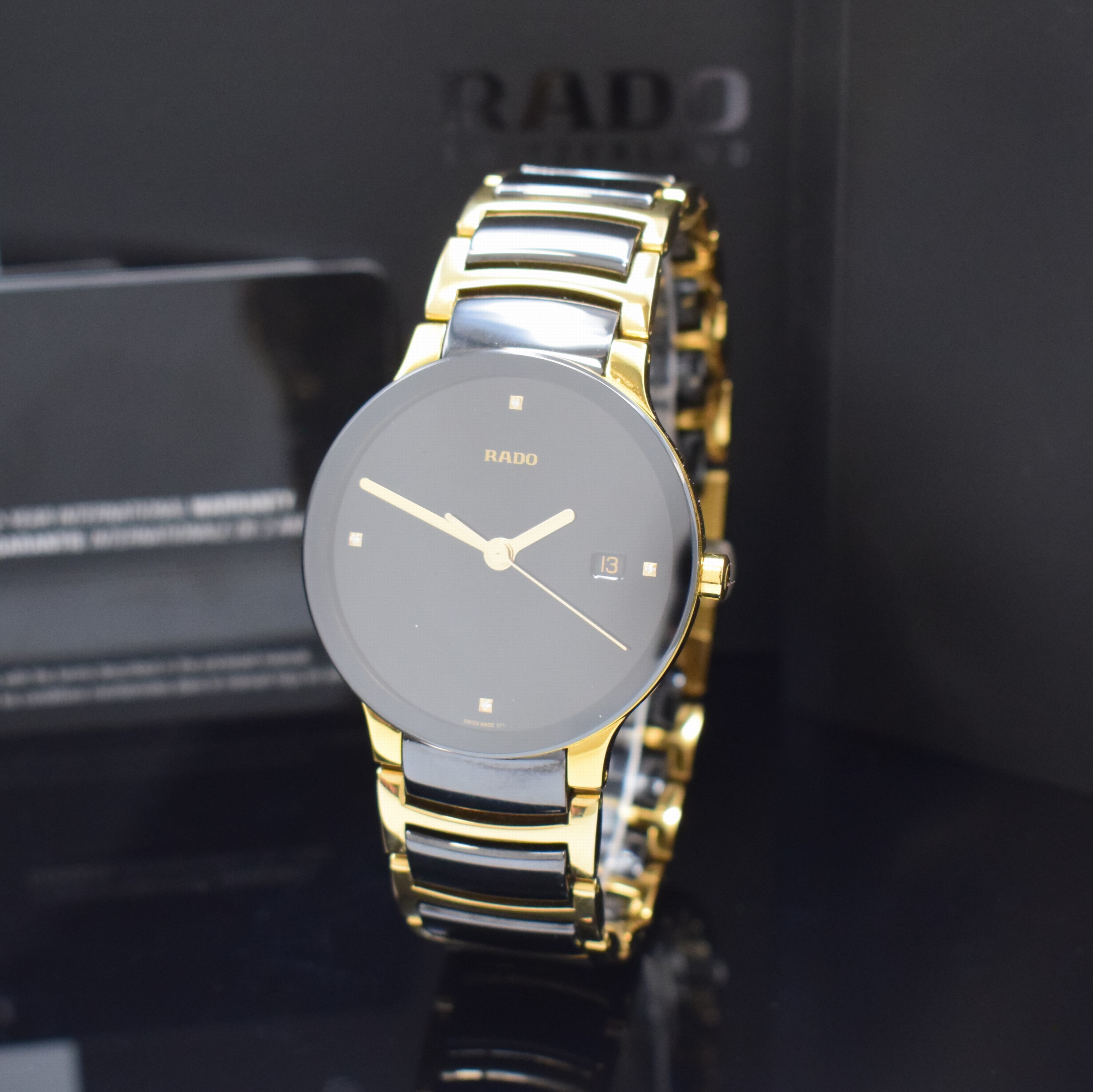 RADO Centrix Referenz 115.0929.3 Herrenarmbanduhr, Schweiz lt. orig. Papier verk. 2019, quartz, Geh. u. Band in Keramik und verg. Metall., Stahlboden ...
