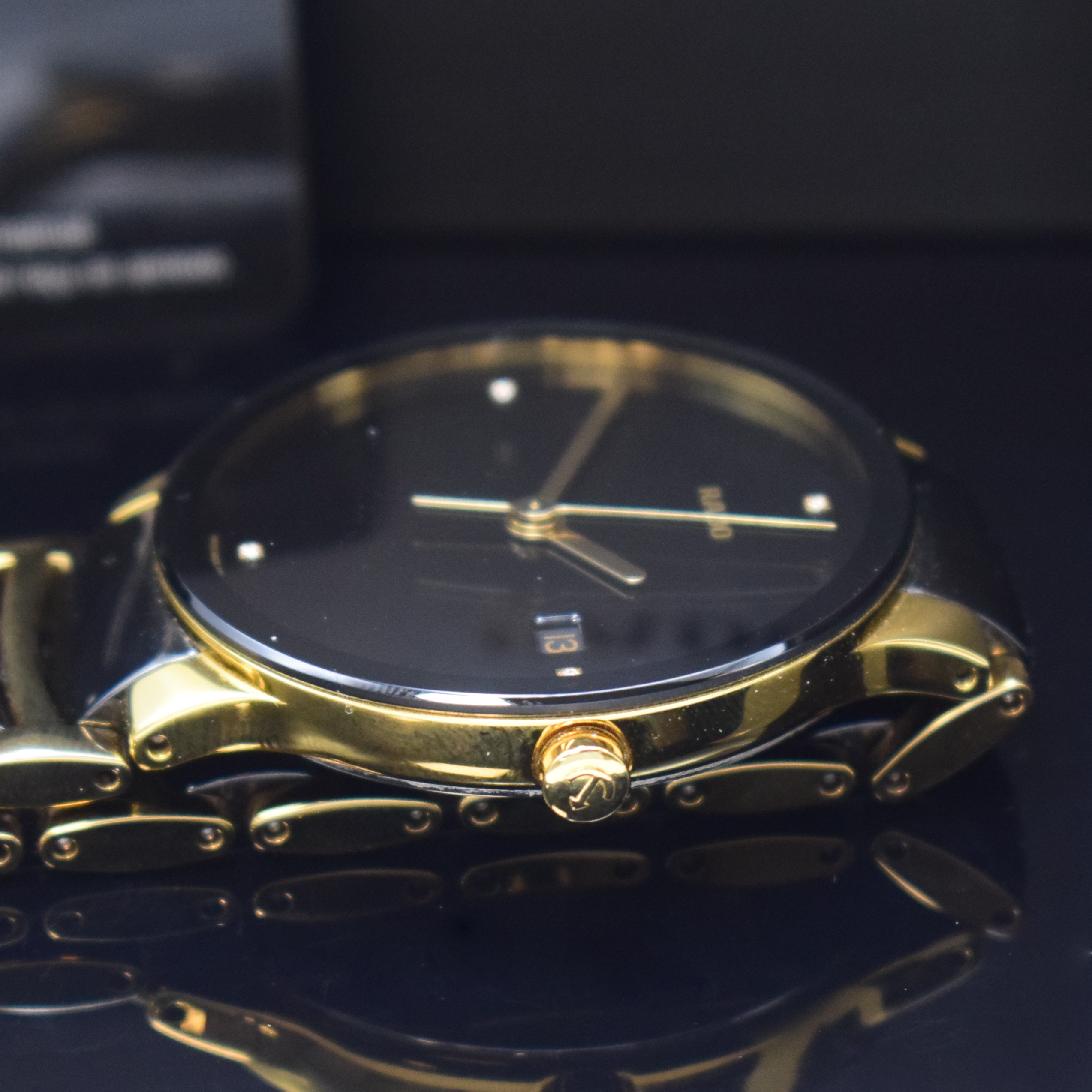 Detail c: RADO Centrix Referenz 115.0929.3 Herrenarmbanduhr, Schweiz lt. orig. Papier verk. 2019, quartz, Geh. u. Band in Keramik und verg. Metall., Stahlboden ...
