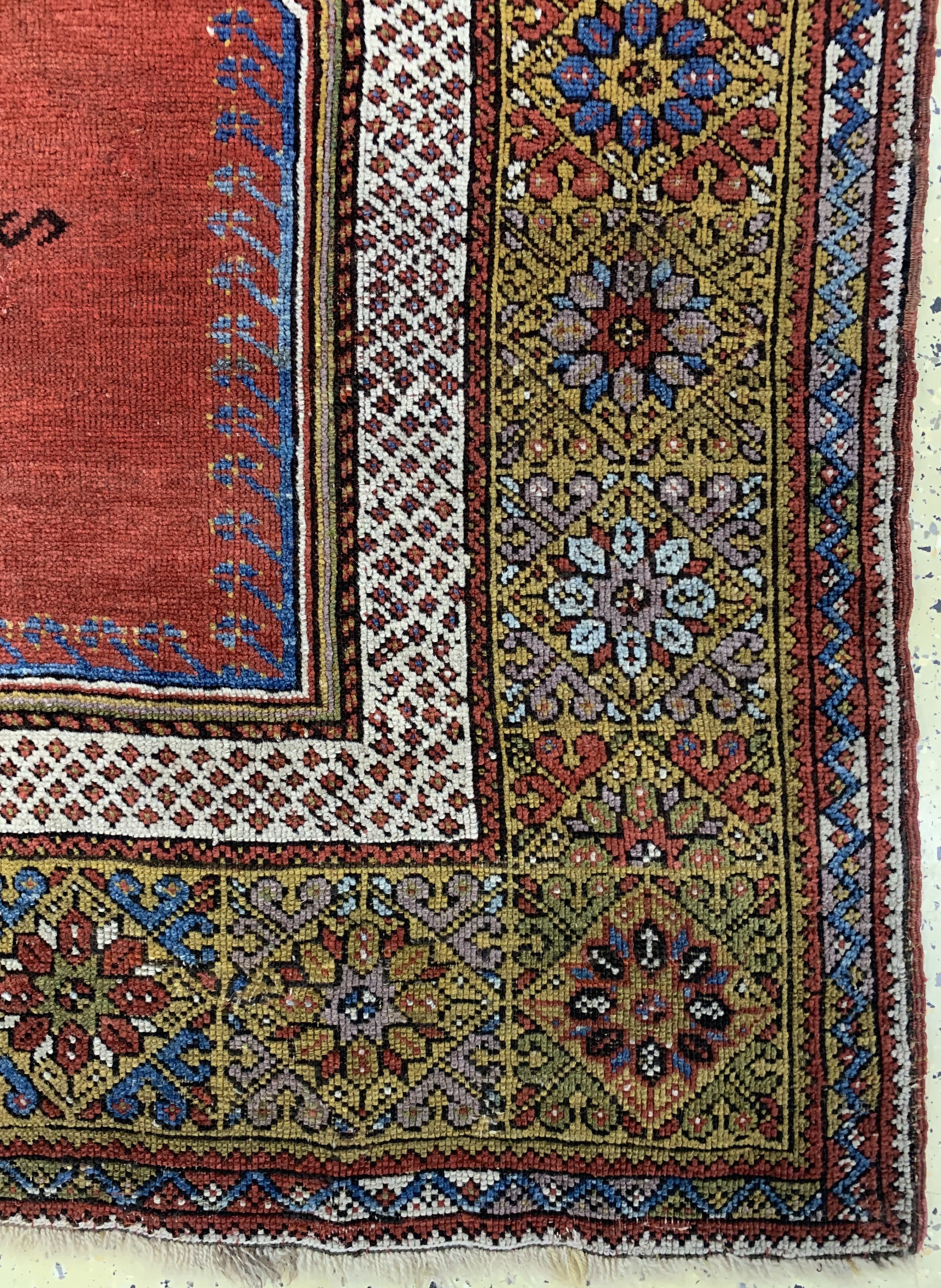 Detail a: Mucur antik, Türkei, Mitte 19.Jhd, Wolle auf Wolle, ca. 188 x 133 cm, EHZ: 3, (alte Restaurierungen)