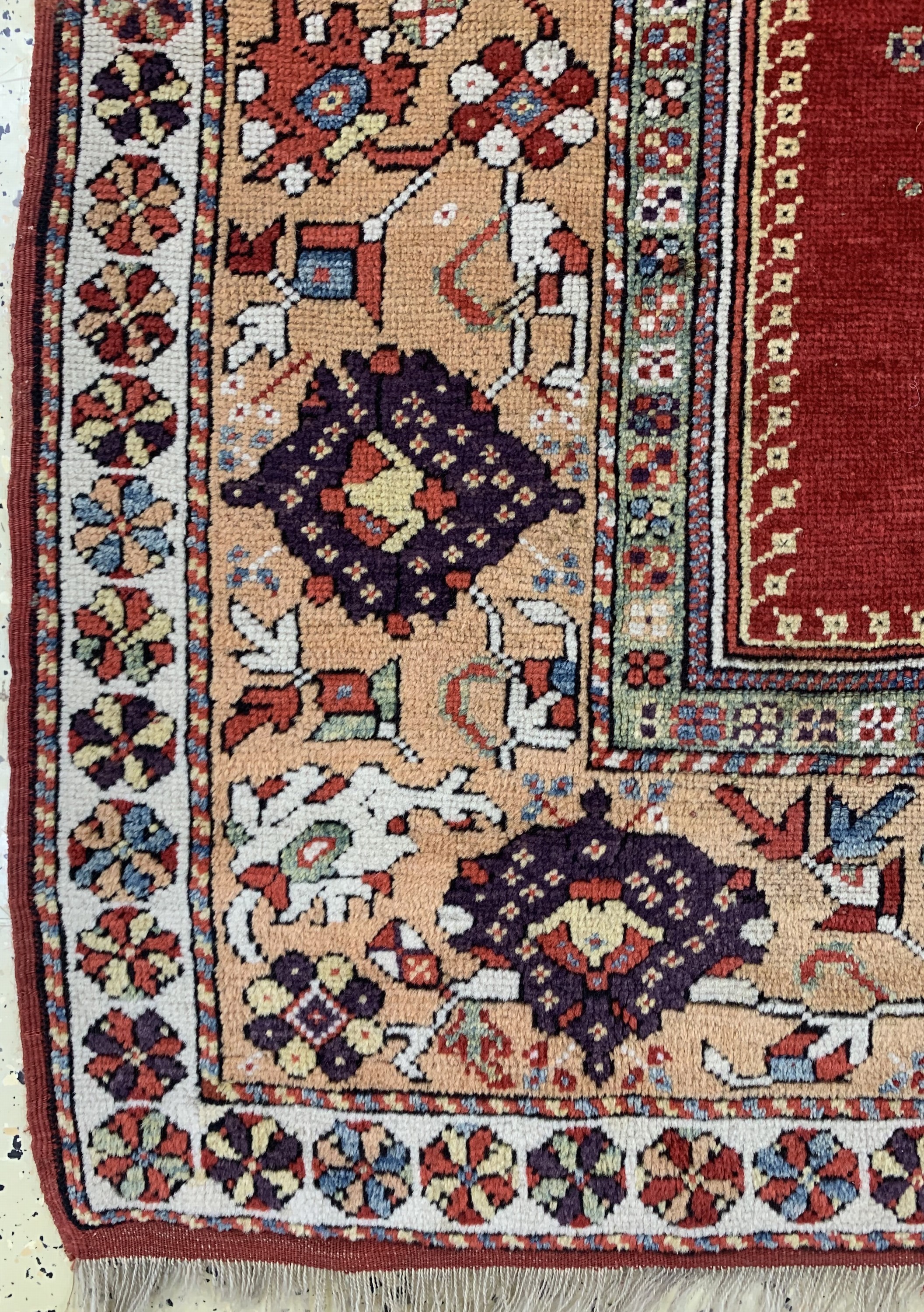 Detail b: Melas antik, Türkei, um 1900, Wolle auf Wolle, ca. 140 x 93 cm, EHZ: 2
