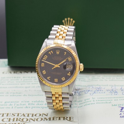 Image ROLEX Datejust Referenz 16013 Herrenarmbanduhr in Stahl/Gold, Schweiz um 1988, LC 100, ...