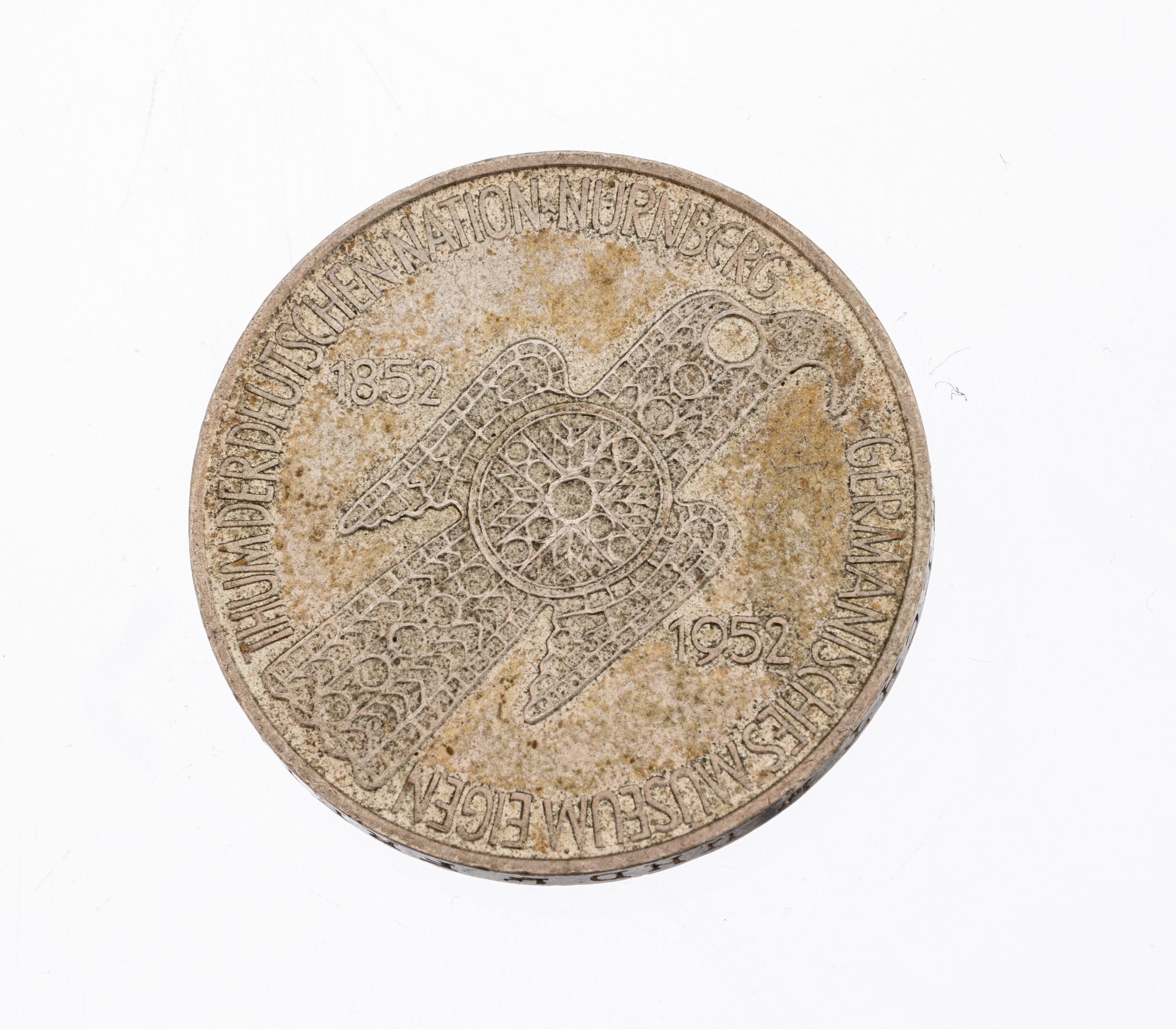 Silbermünze, 5 Mark, Deutschland, 1952, Germanisches Museum Nürnberg