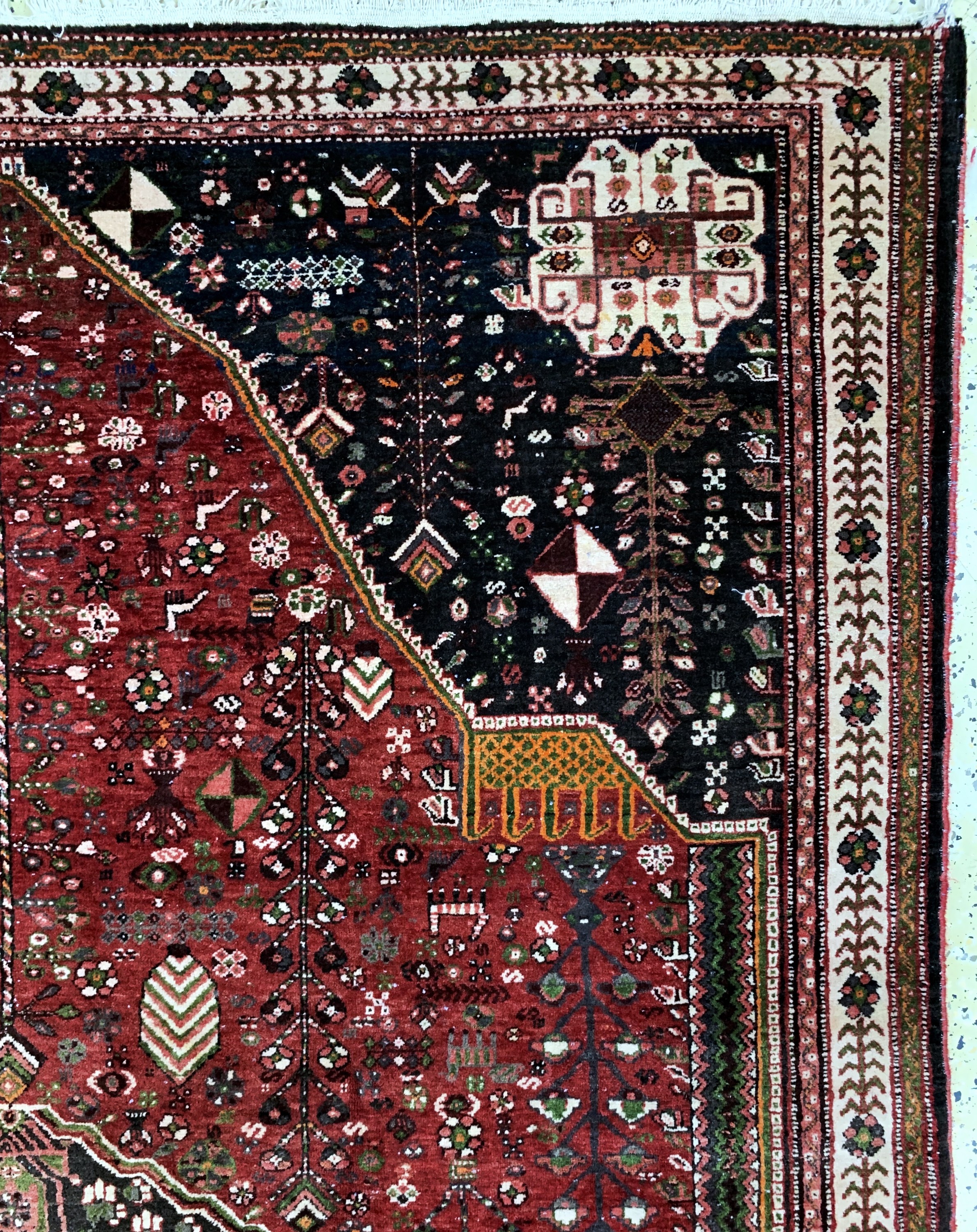 Detail e: Ghaschgai, Persien, Mitte 20.Jhd, Wolle aufBaumwolle, ca. 304 x 200 cm, EHZ: 2