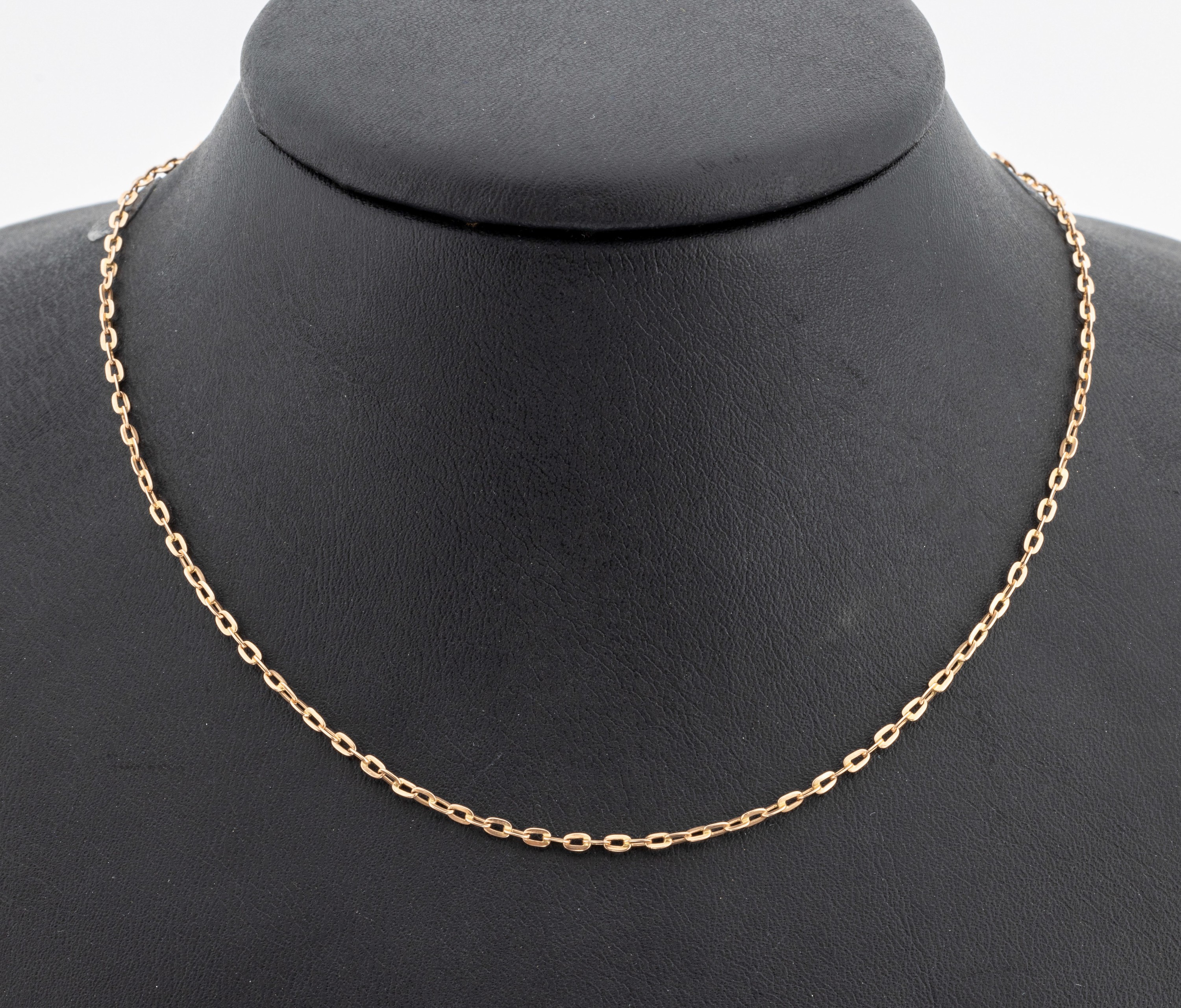 14 kt Gold Uhrenkette, um 1900, RG 585/000,L. ca. 77.5 cm, Karabinerschließe, ca. 11.1 g