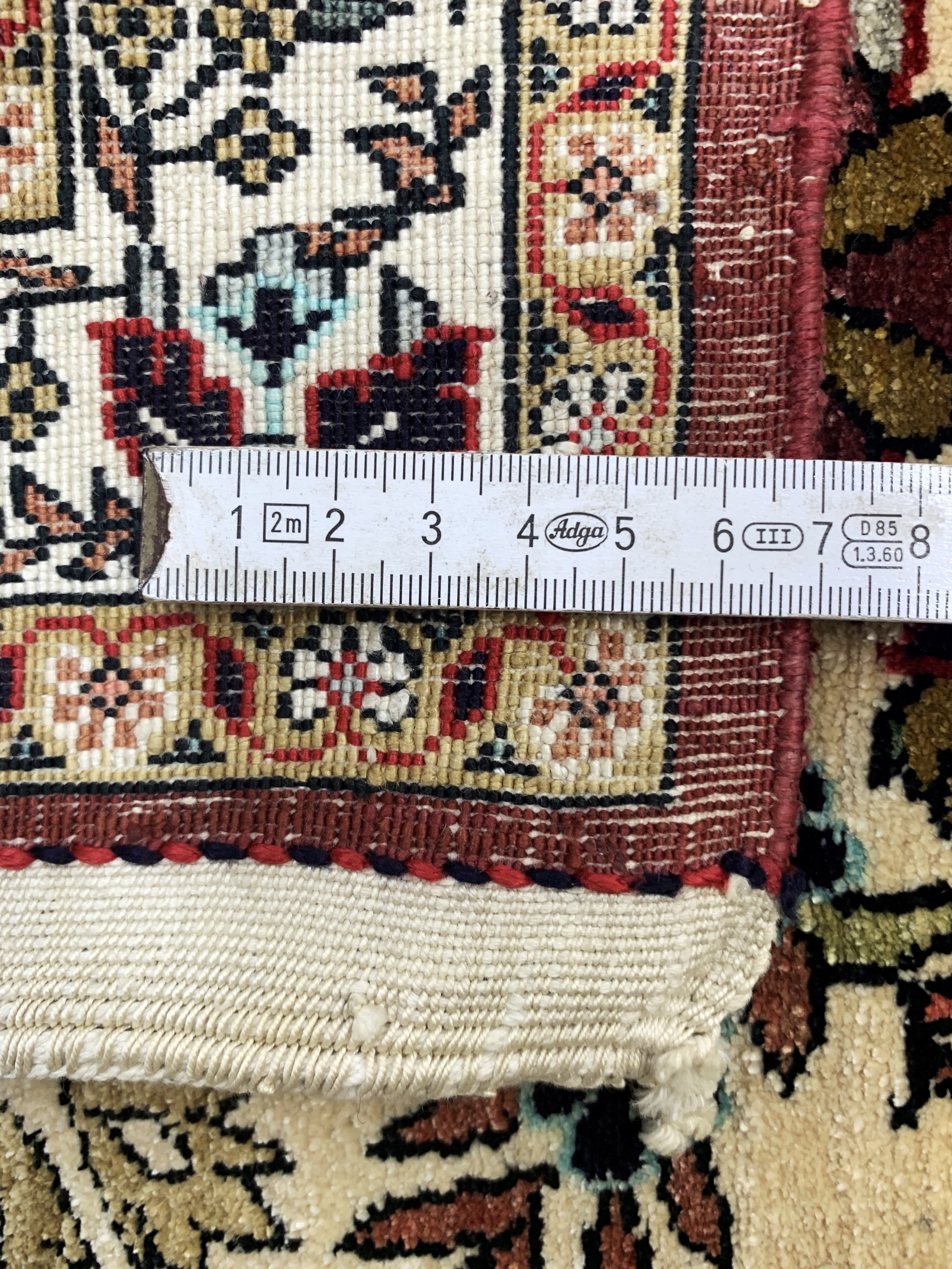 Detail d: Ghom Seide, Ägypten, Mitte 20.Jhd., reine Naturseide, ca. 80 x 60 cm, EHZ: 1-2