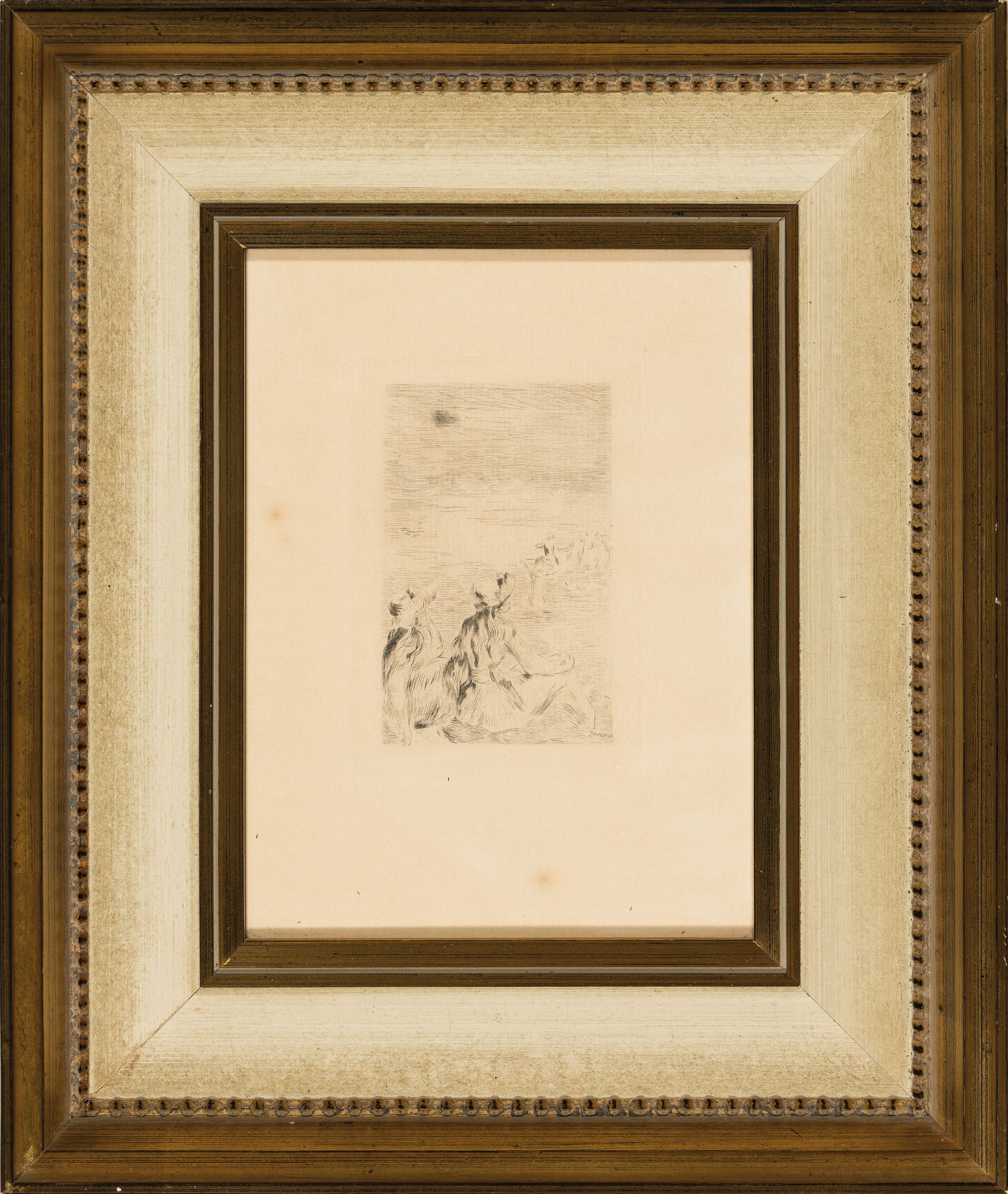 Detail k: Nach Auguste Renoir (1841-1919), 2 Radierungen, Le Chapeau Epingl (La fille derBerthe Morisot et sa cousine), Platte 11,5x8 cm, R.30x25 cm; Sur la ...