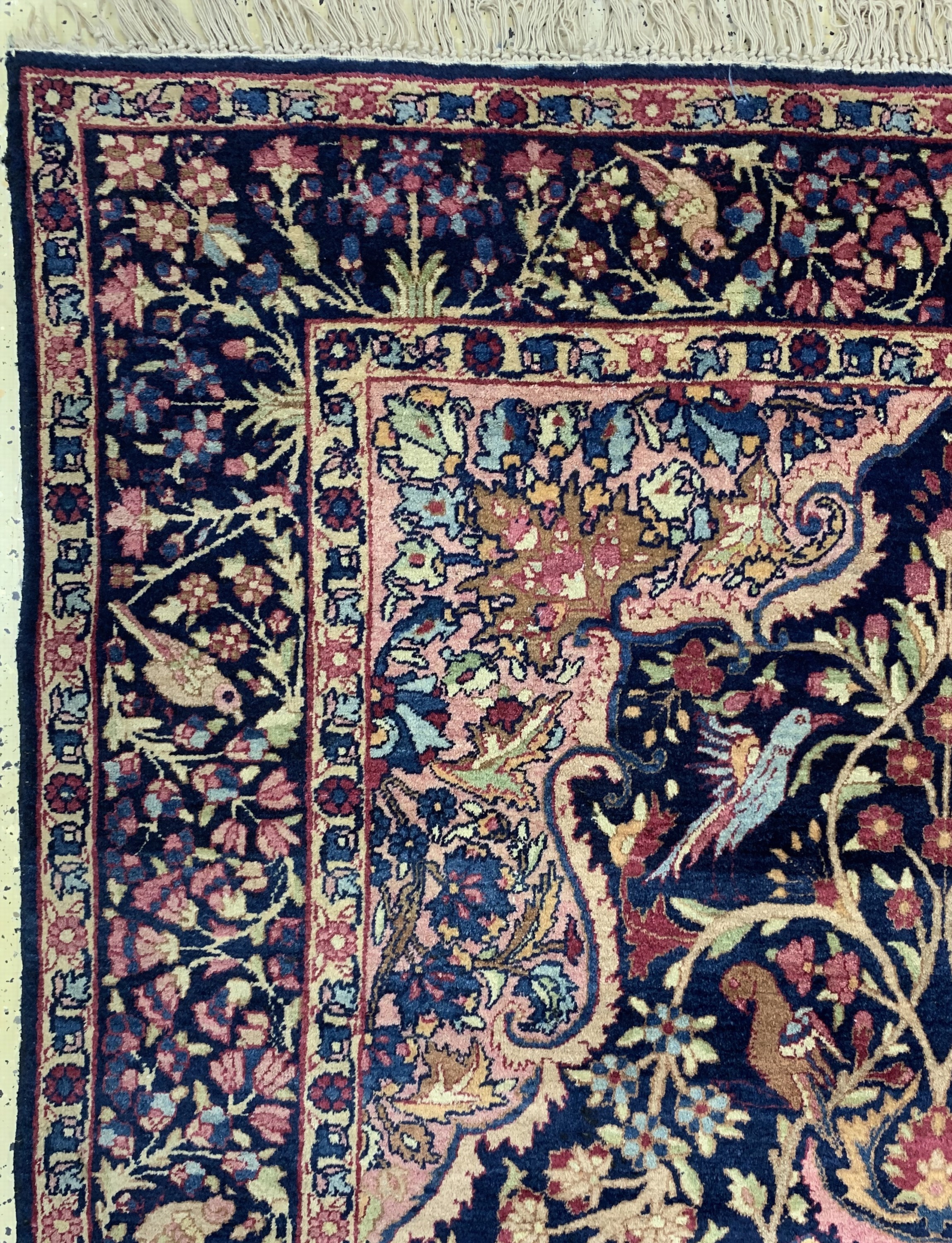 Detail d: Antiker Kerman, Persien, um 1900, Wolle aufBaumwolle, ca. 220 x 137 cm, EHZ: 1-2, (fachkundig gereinigt)