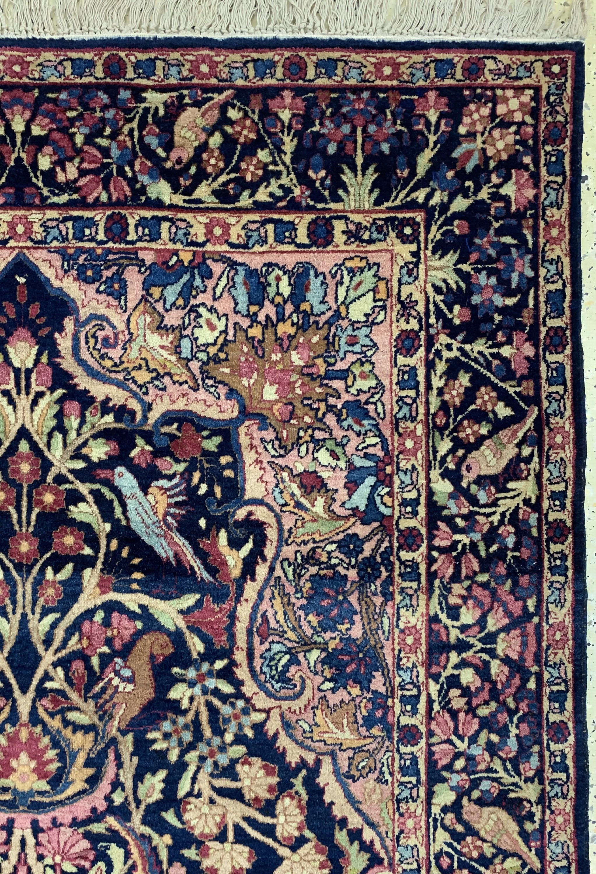 Detail e: Antiker Kerman, Persien, um 1900, Wolle aufBaumwolle, ca. 220 x 137 cm, EHZ: 1-2, (fachkundig gereinigt)