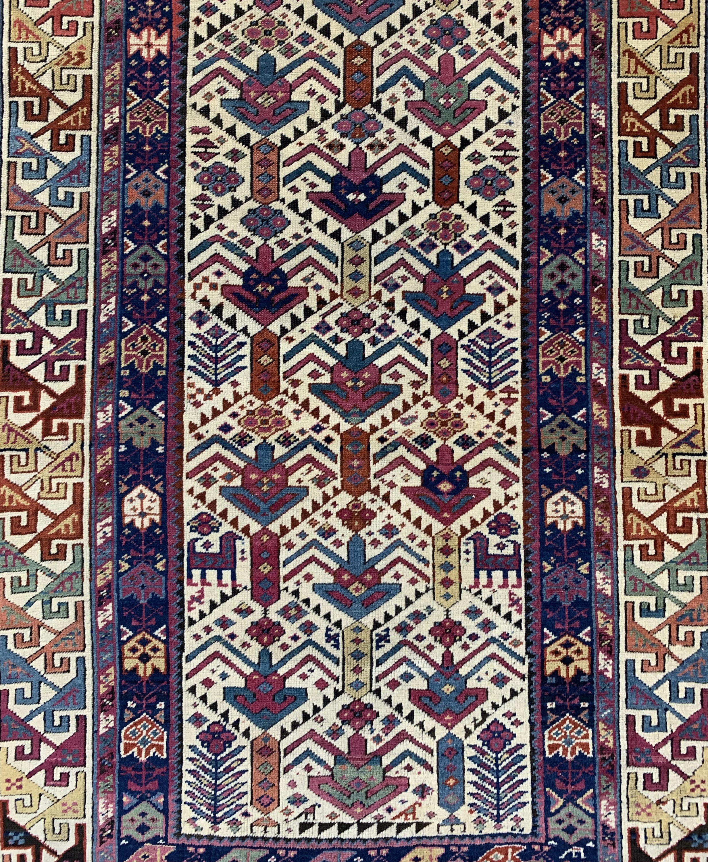 Detail c: Antiker"Akstafa"Kazak, Kaukasus, 19.Jhd, Wolle auf Wolle, ca. 191 x 90 cm, EHZ: 2-3