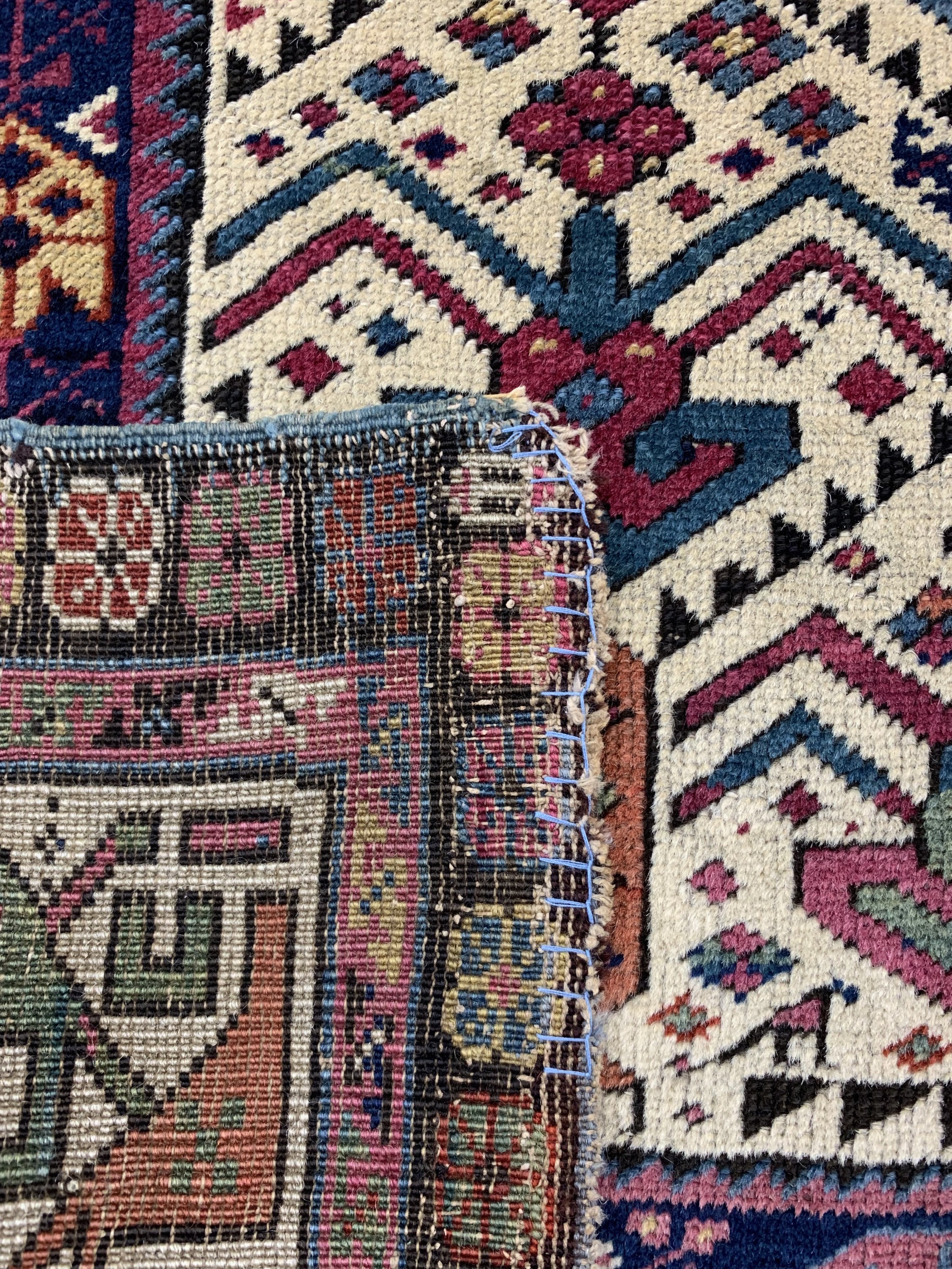 Detail h: Antiker"Akstafa"Kazak, Kaukasus, 19.Jhd, Wolle auf Wolle, ca. 191 x 90 cm, EHZ: 2-3