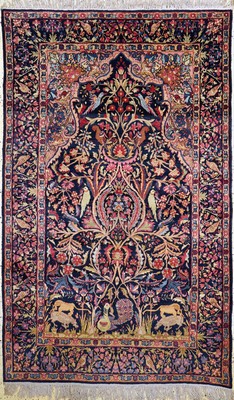 Image Antique Kirman, Persia, around 1900, wool on cotton, approx. 220 x 137 cm, condition: ...