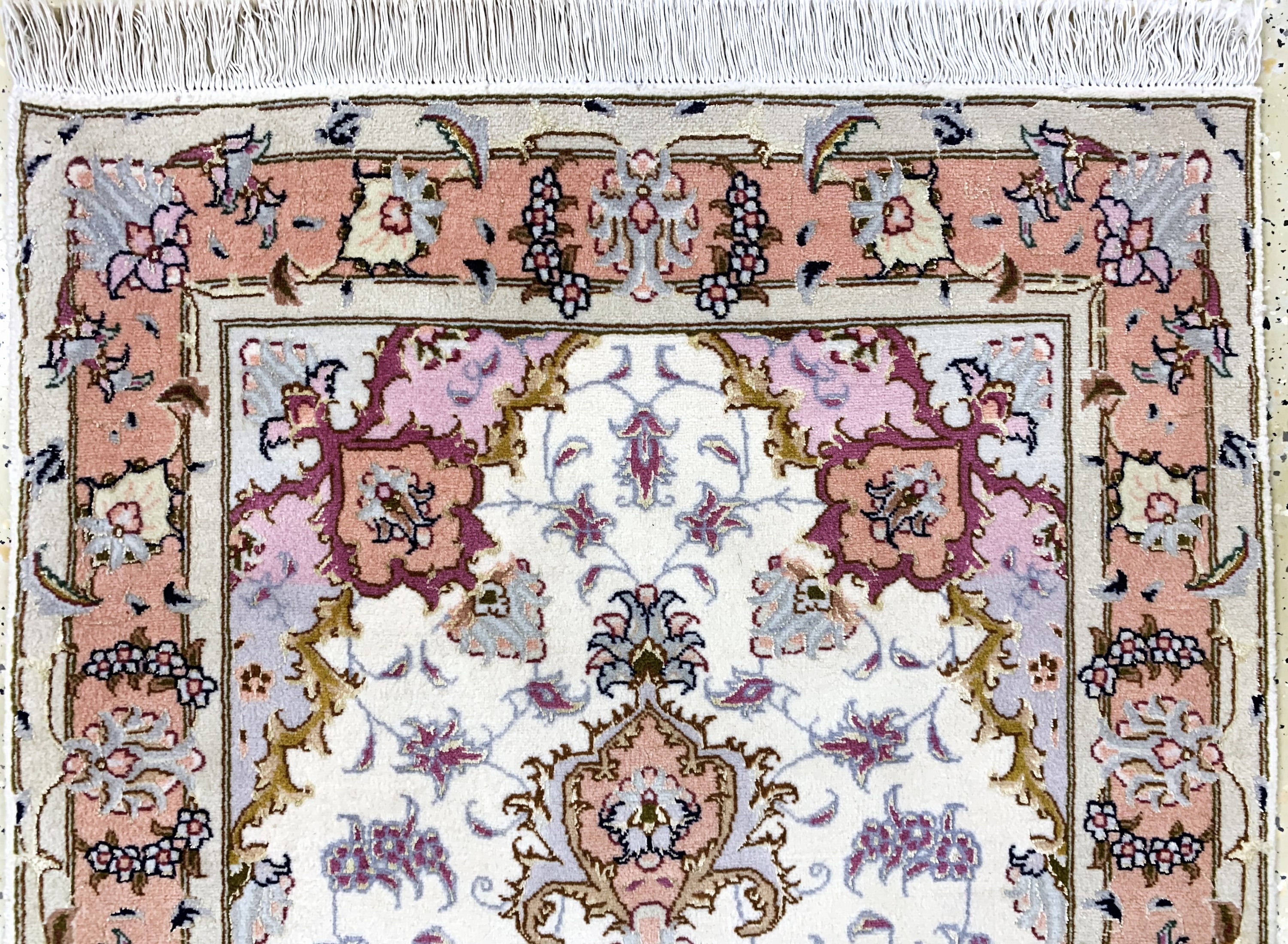 Detail a: Täbriz fein(50 Raj), Persien, Ende 20.Jhd, Korkwolle mit Seide, ca. 160 x 76 cm, ca. 500.000 Kn/qm, EHZ: 2