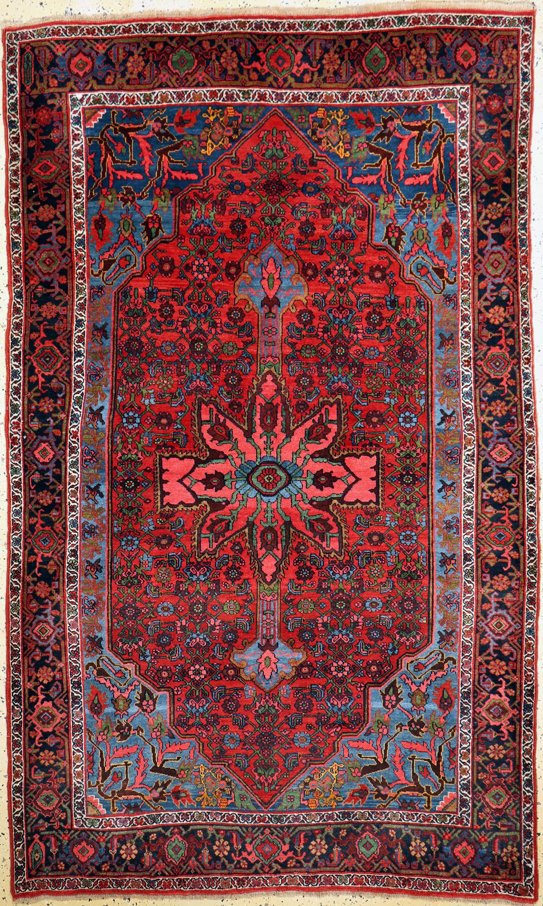 Antiker Bidjar, Persien, um 1900, Wolle aufWolle, ca. 233 x 144 cm, gereinigt, EHZ: 2